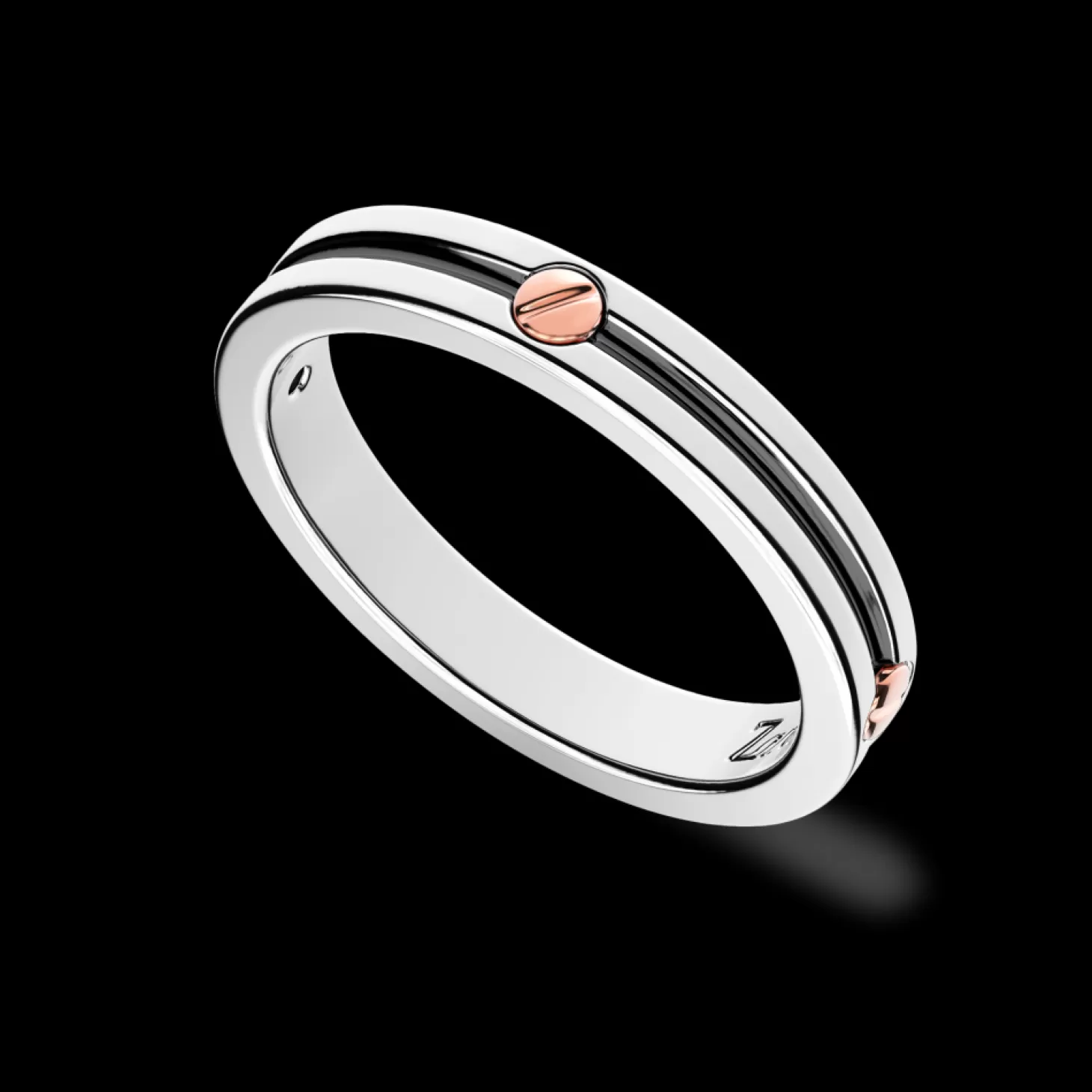 Zancan Gioielli Anello A Fede Zancan In Argento Con Vite In Oro Rosa.> Anelli