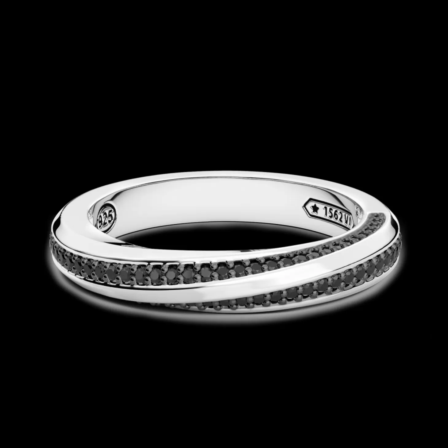 Zancan Gioielli Anello A Fede Zancan In Argento E Pietre Nere.> Anelli