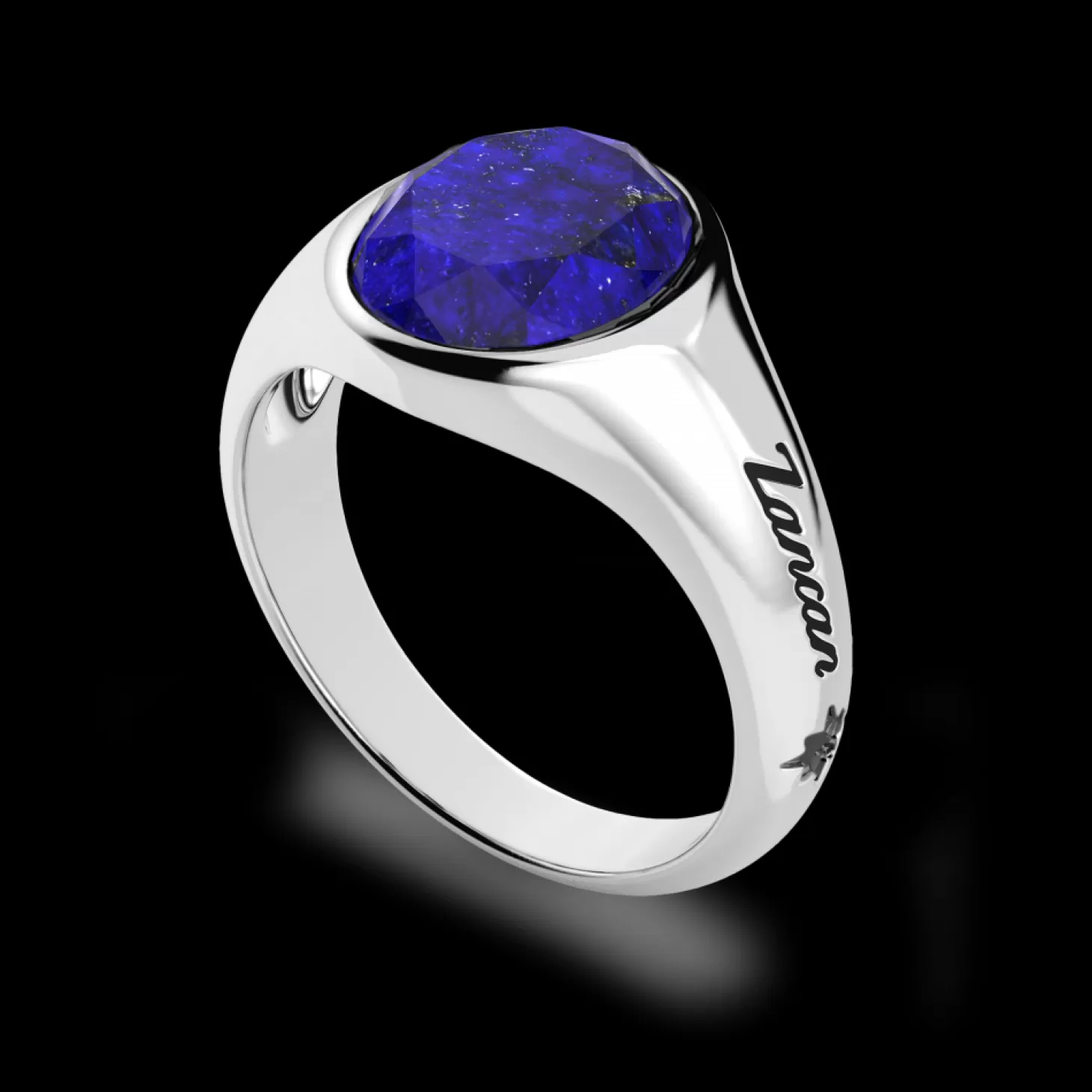 Zancan Gioielli Anello Chavlier Zancan In Argento Rotondo Con Pietra Lapis.> Anelli