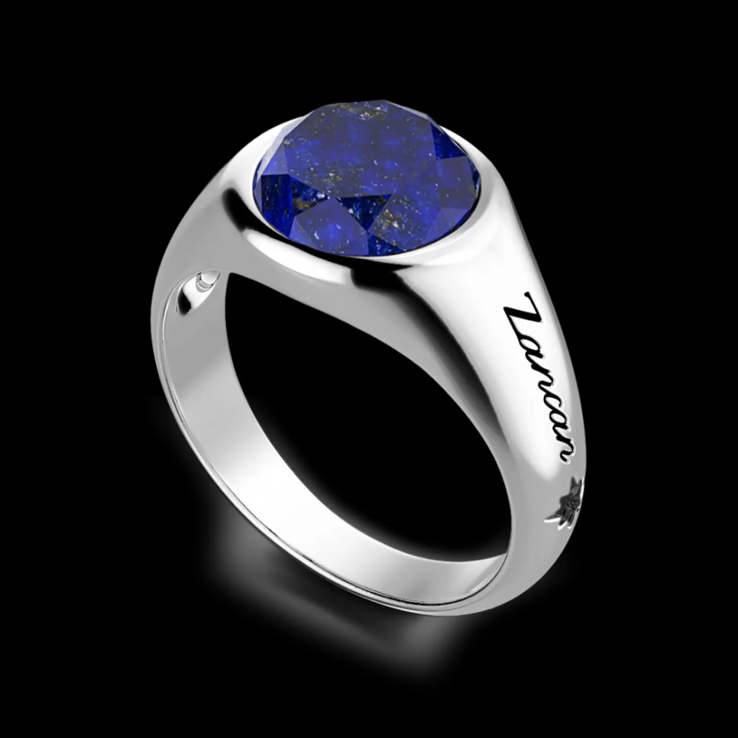 Zancan Gioielli Anello Chavlier Zancan In Argento Rotondo Con Pietra Lapis.> Anelli