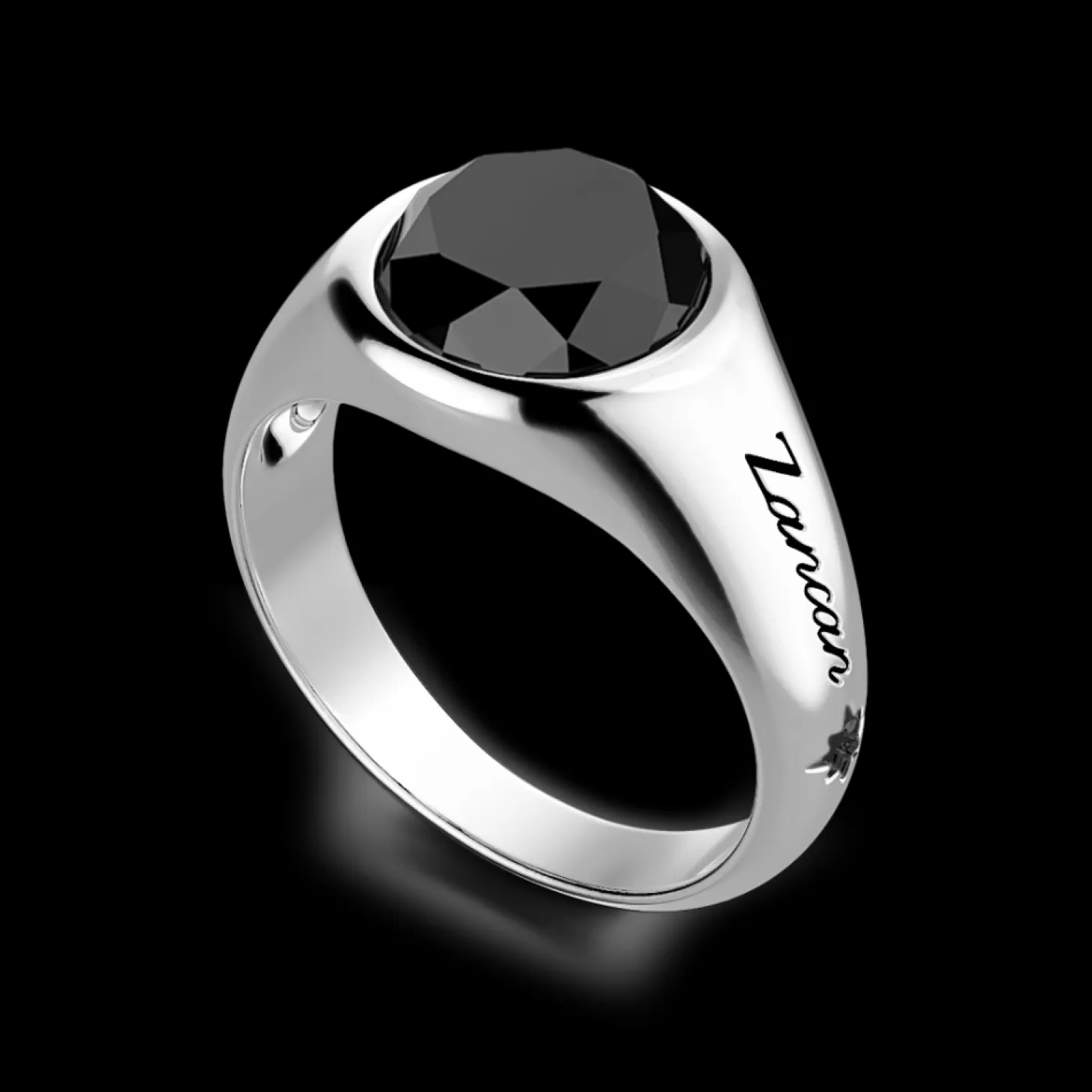 Zancan Gioielli Anello Chavlier Zancan In Argento Rotondo Con Pietra Onice.> Anelli