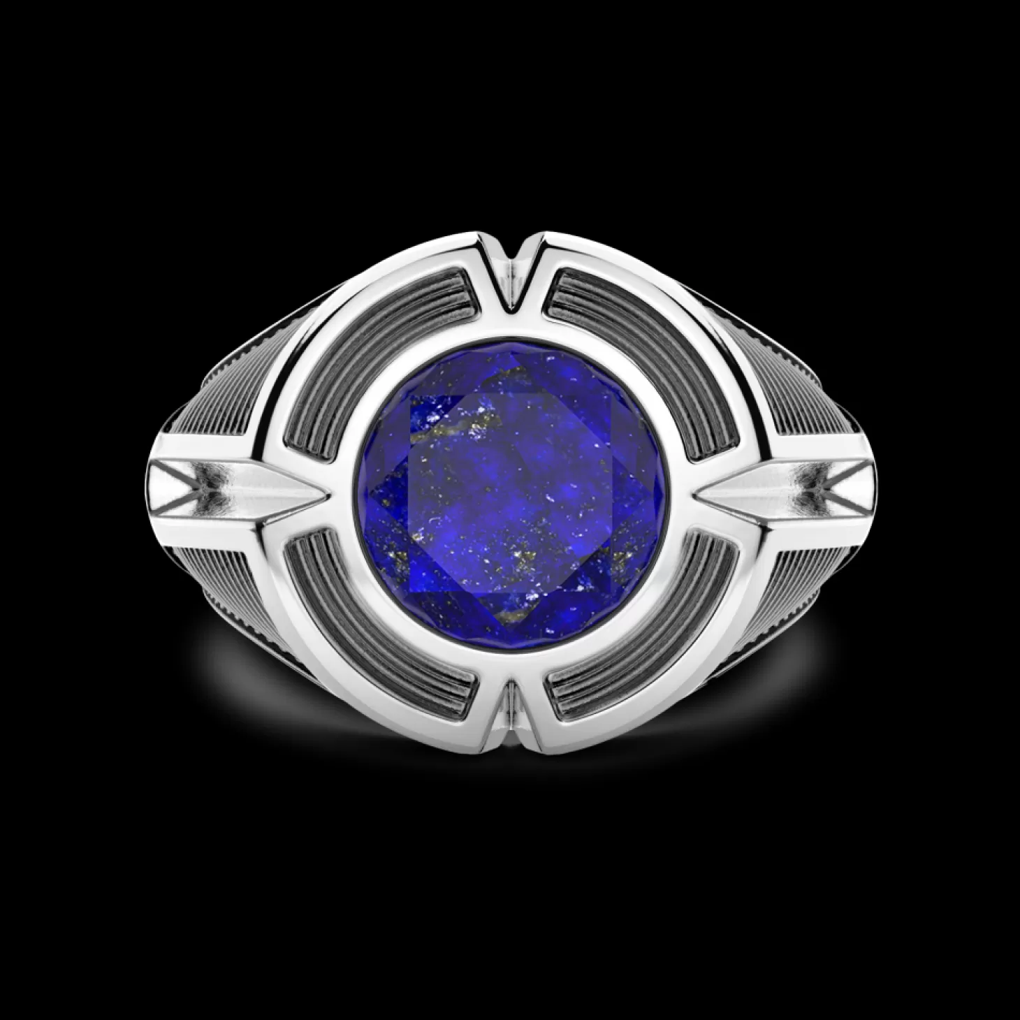 Zancan Gioielli Anello Chevalier Zancan In Argento Con Pietra Lapis Centrale.> Anelli