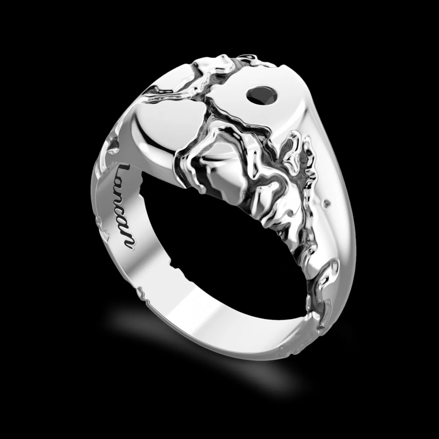 Zancan Gioielli Anello Chevalier Zancan In Argento Con Pietra Nera.> Anelli