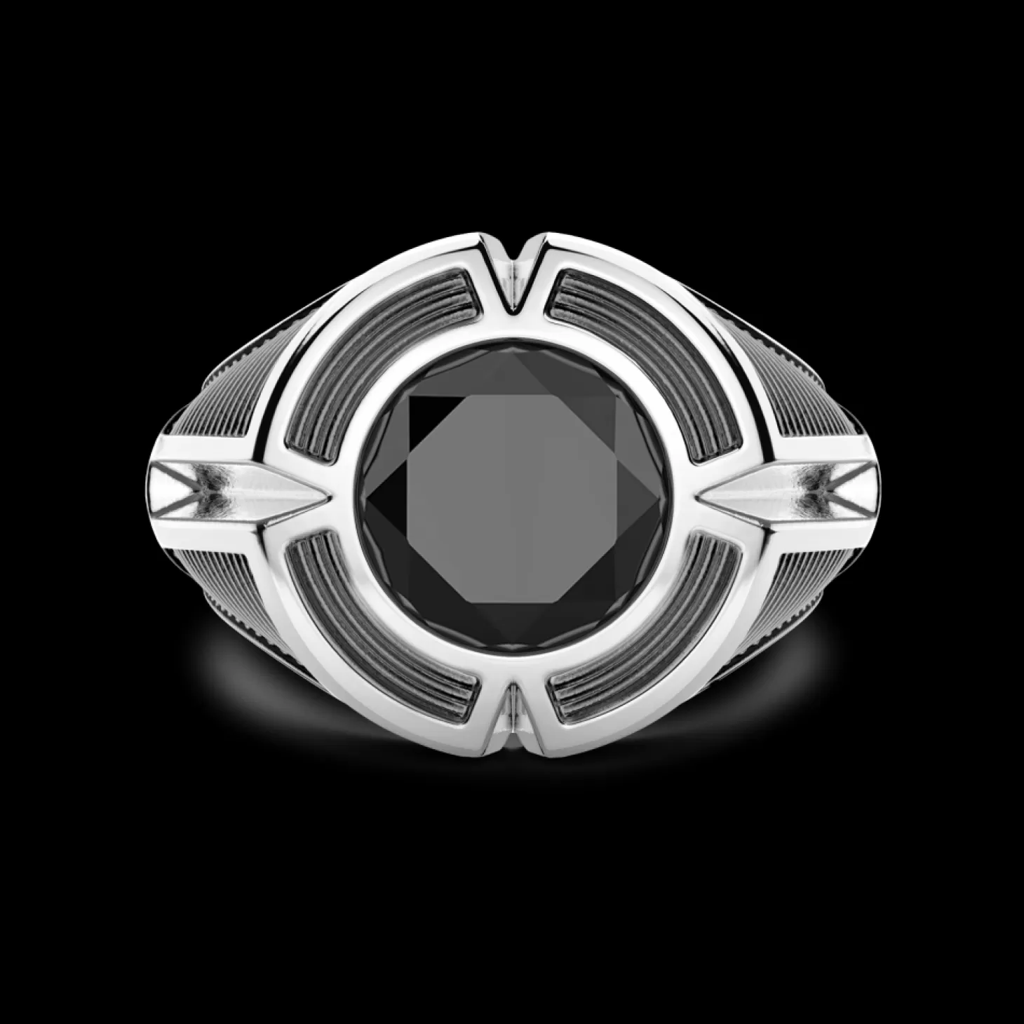 Zancan Gioielli Anello Chevalier Zancan In Argento Con Pietra Onice Centrale.> Anelli
