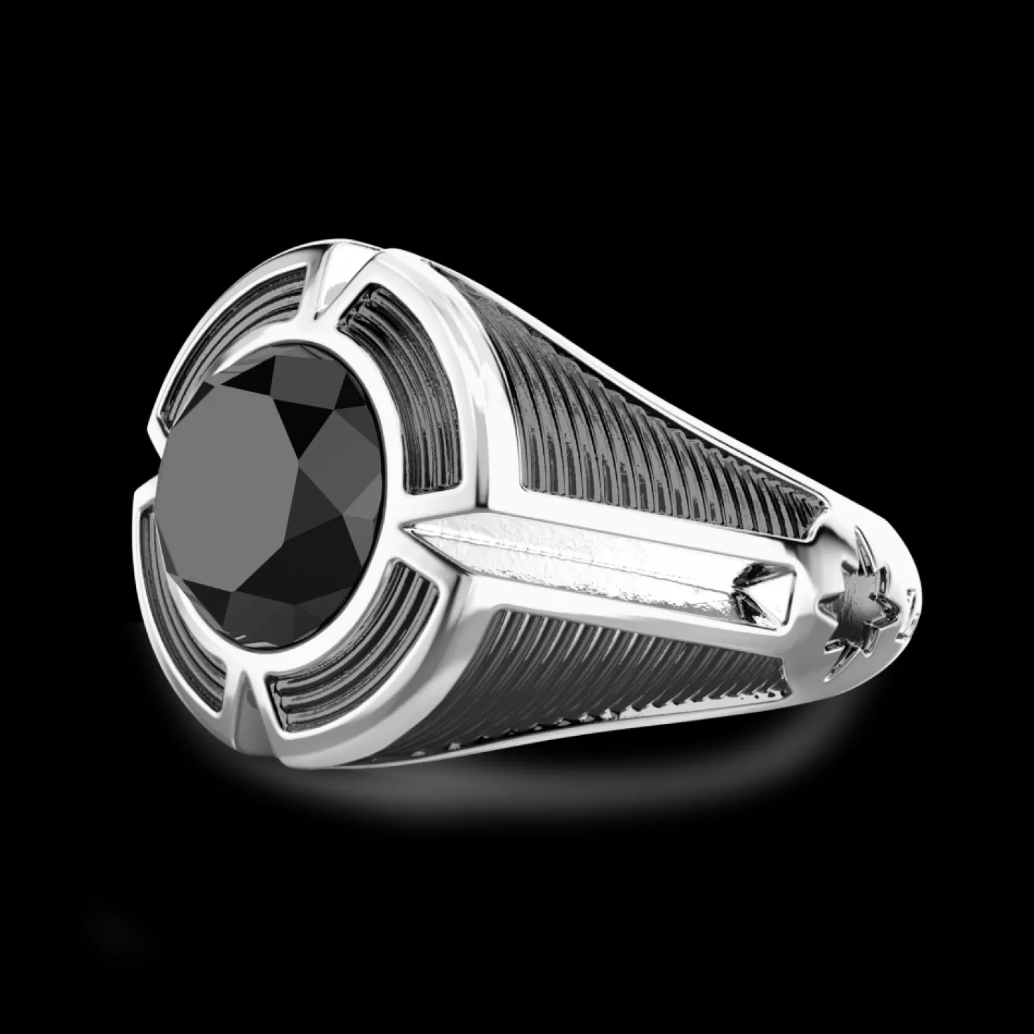 Zancan Gioielli Anello Chevalier Zancan In Argento Con Pietra Onice Centrale.> Anelli