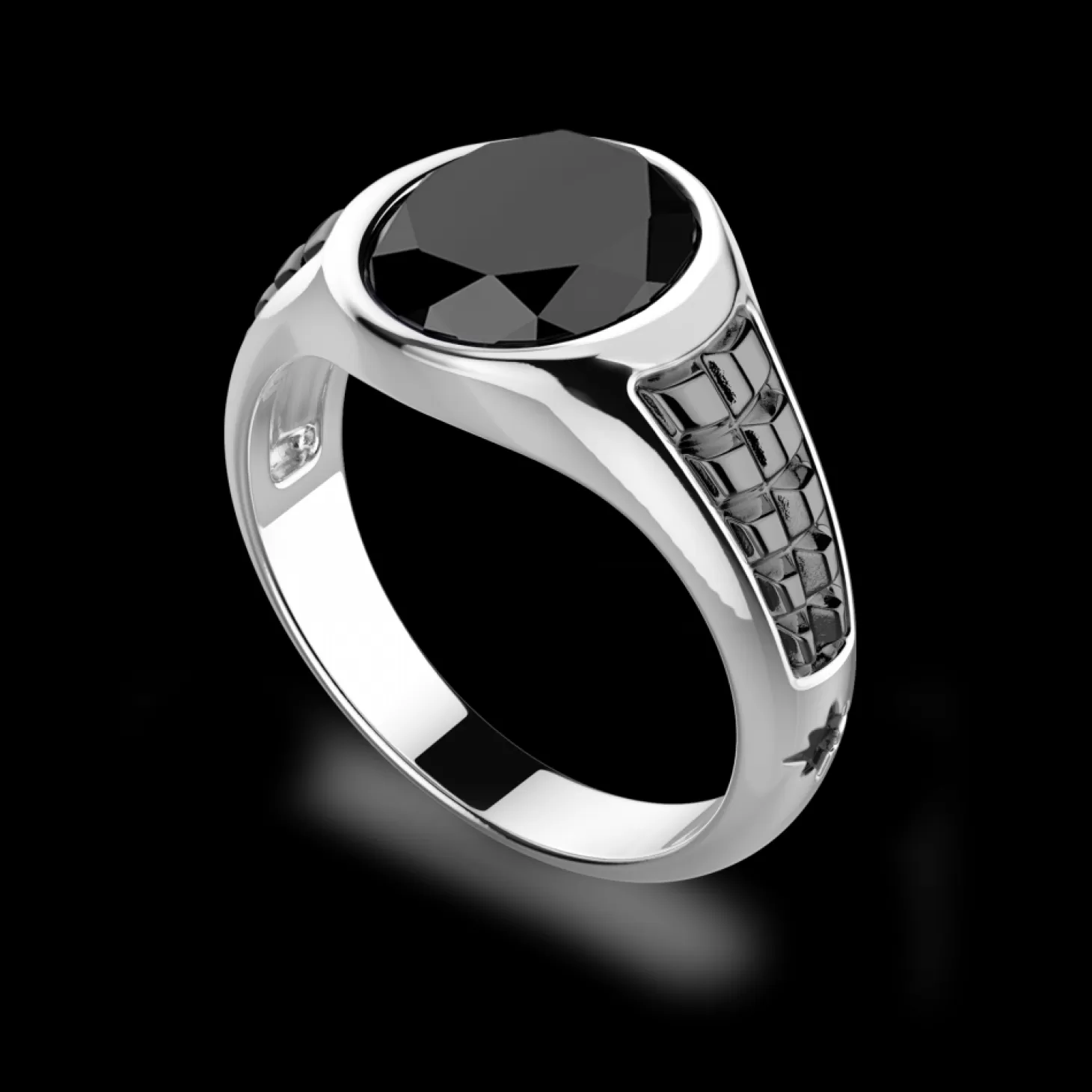 Zancan Gioielli Anello Chevalier Zancan In Argento Con Pietra Onice Ovale.> Anelli