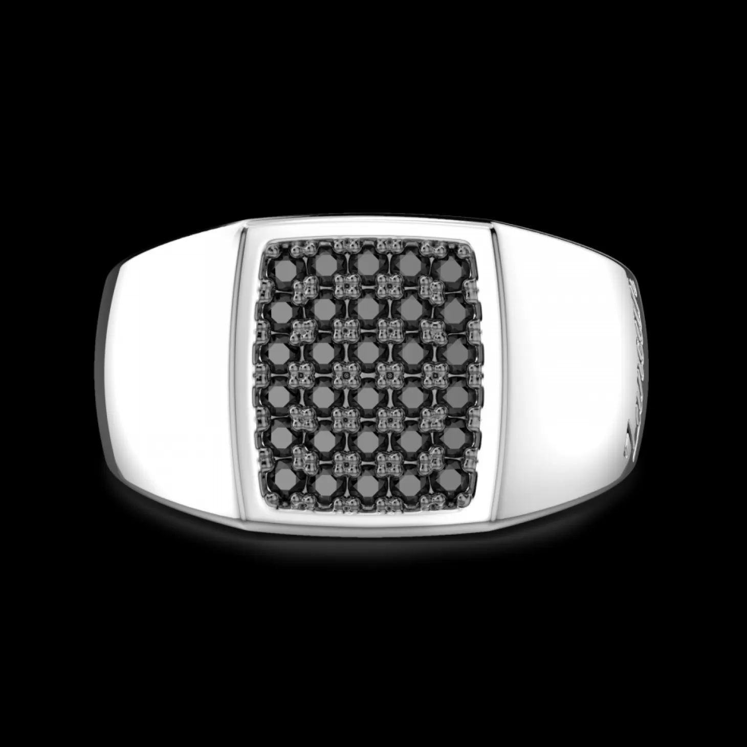 Zancan Gioielli Anello Chevalier Zancan In Argento Con Pietre Nere.> Anelli