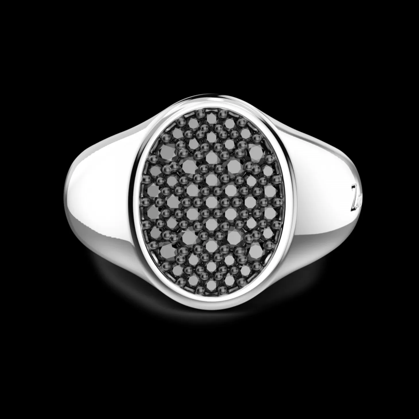 Zancan Gioielli Anello Chevalier Zancan In Argento Con Pietre Nere.> Anelli