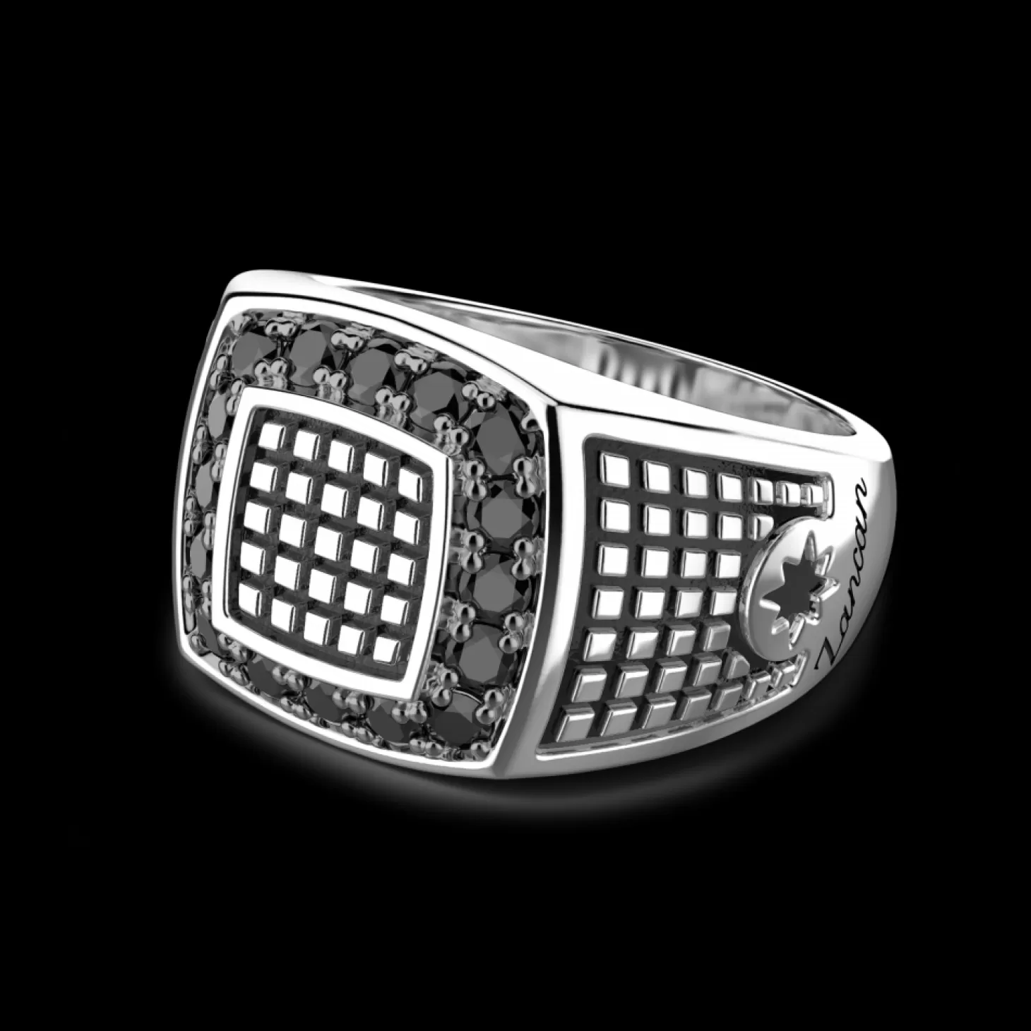 Zancan Gioielli Anello Chevalier Zancan In Argento Con Pietre Nere.> Anelli