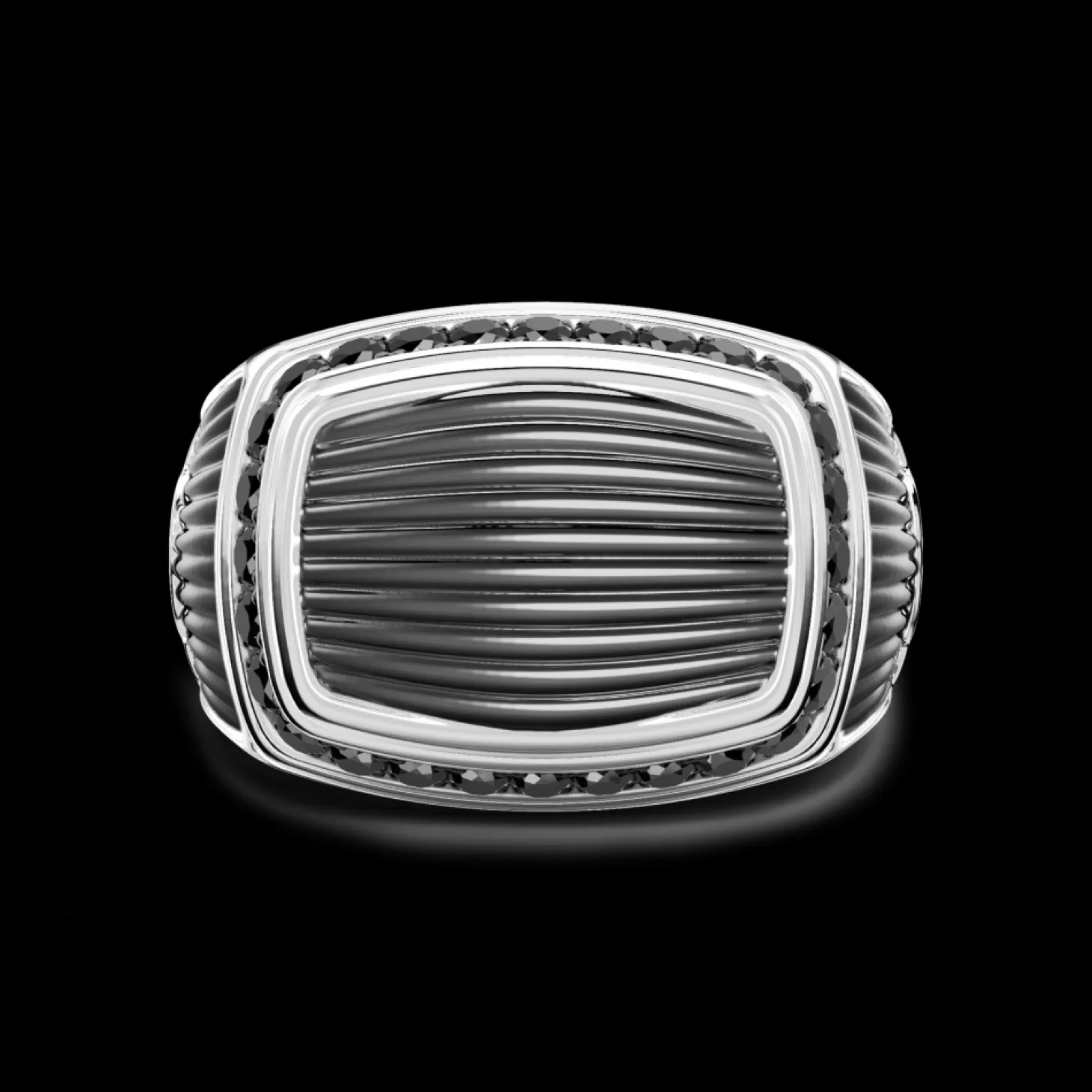 Zancan Gioielli Anello Chevalier Zancan In Argento Con Pietre Nere.> Anelli