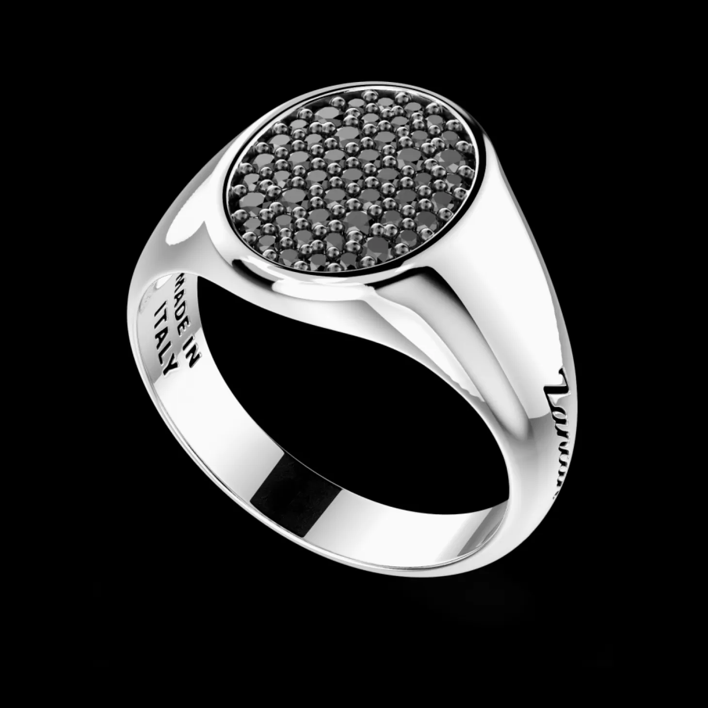 Zancan Gioielli Anello Chevalier Zancan In Argento Con Pietre Nere.> Anelli