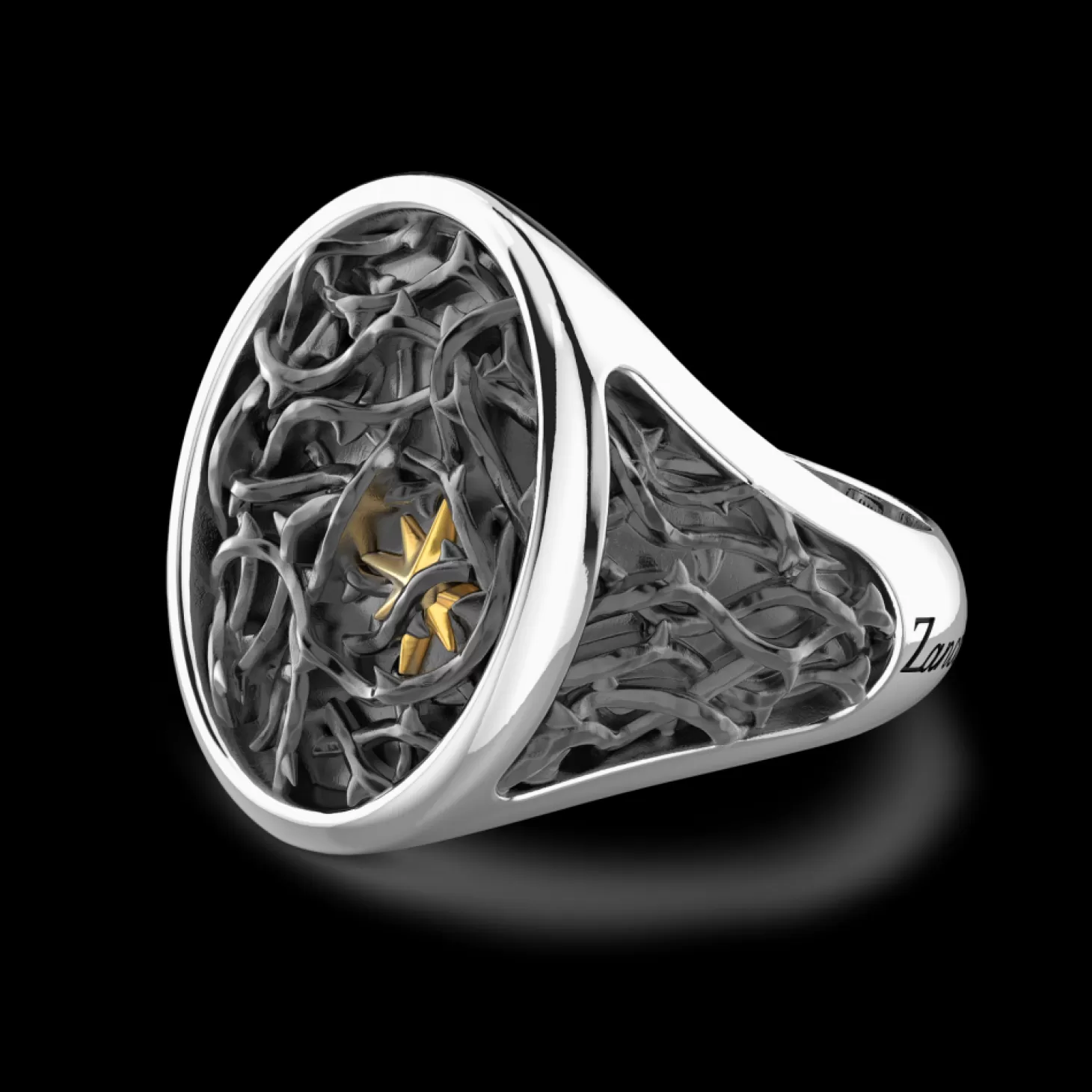 Zancan Gioielli Anello Chevalier Zancan Spinato In Argento.> Anelli