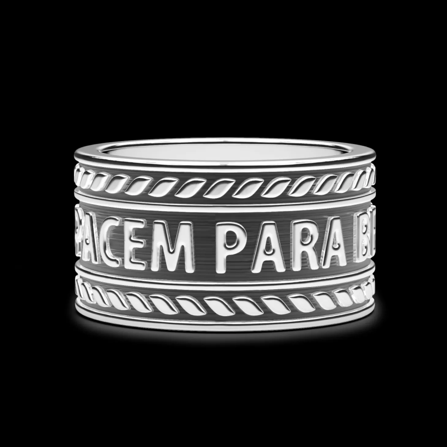 Zancan Gioielli Anello Zancan A Fascia In Argento Con Scritta In Latino.> Anelli