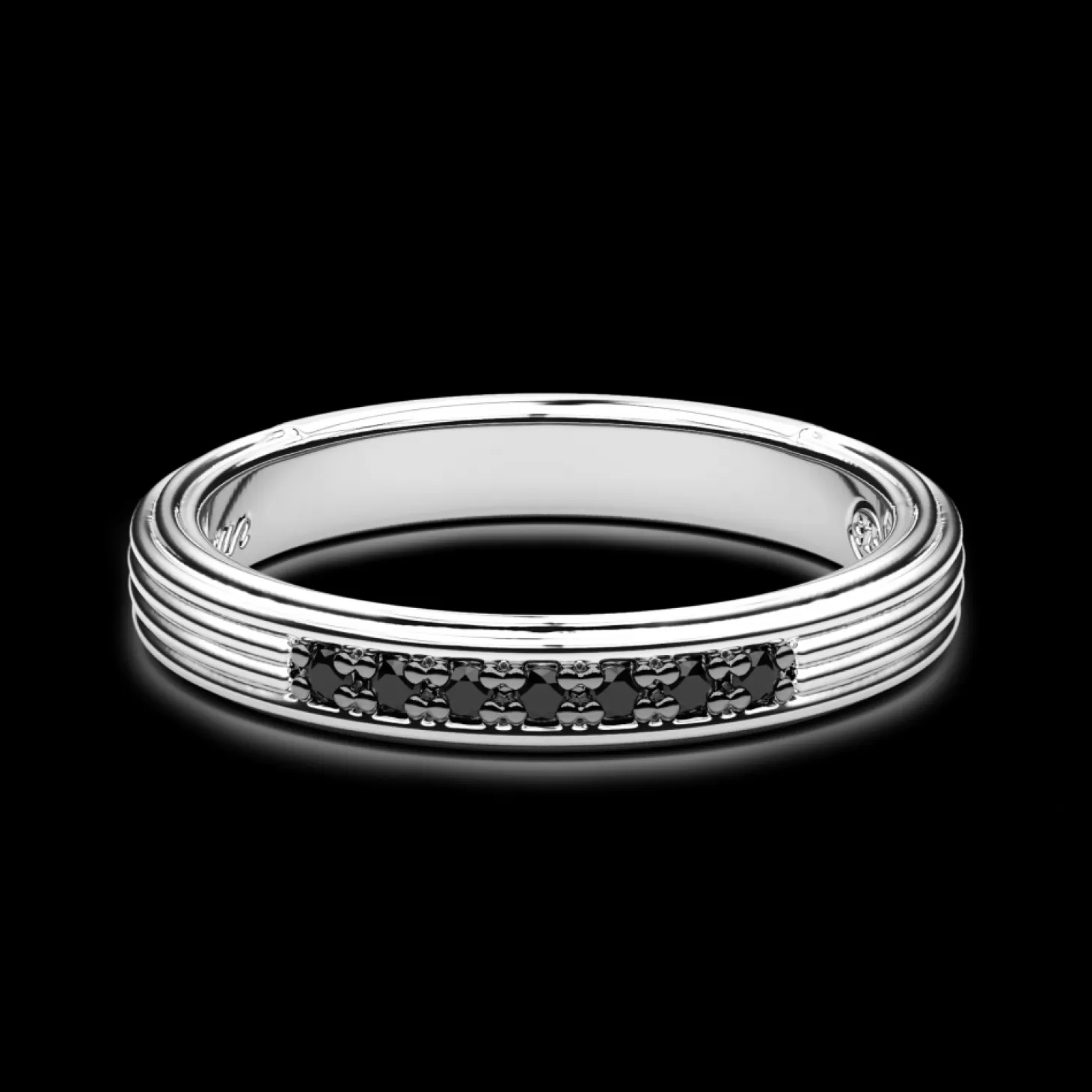 Zancan Gioielli Anello Zancan A Fede In Argento Con Pietre Nere.> Anelli