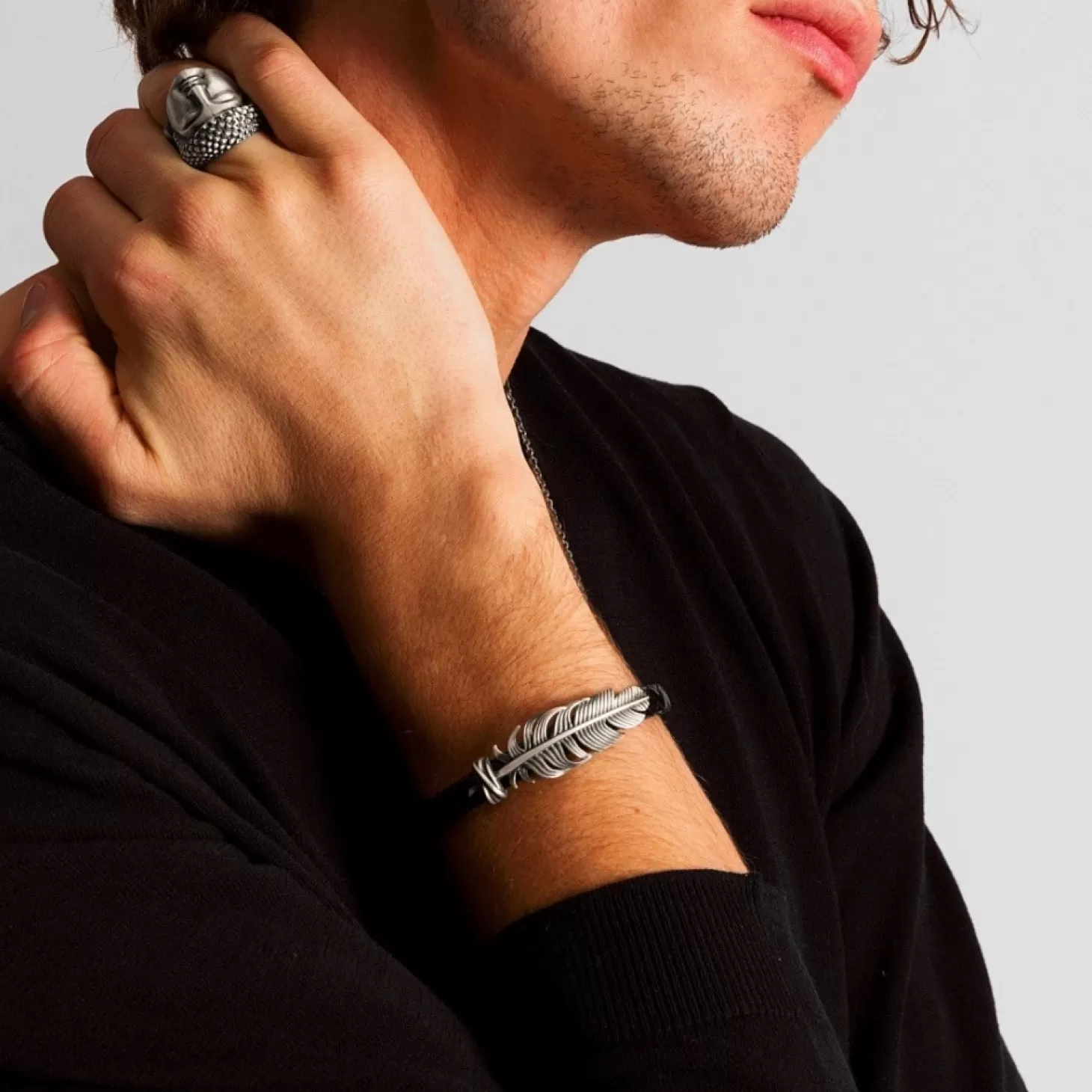 Zancan Gioielli Anello Zancan Buddha In Argento Con Finitura Vintage.> Anelli