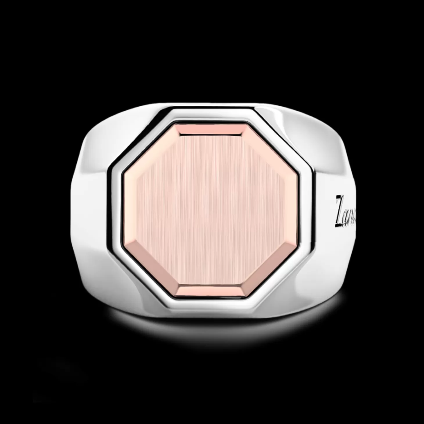 Zancan Gioielli Anello Zancan Esagonale In Argento E Oro Rosa.> Anelli