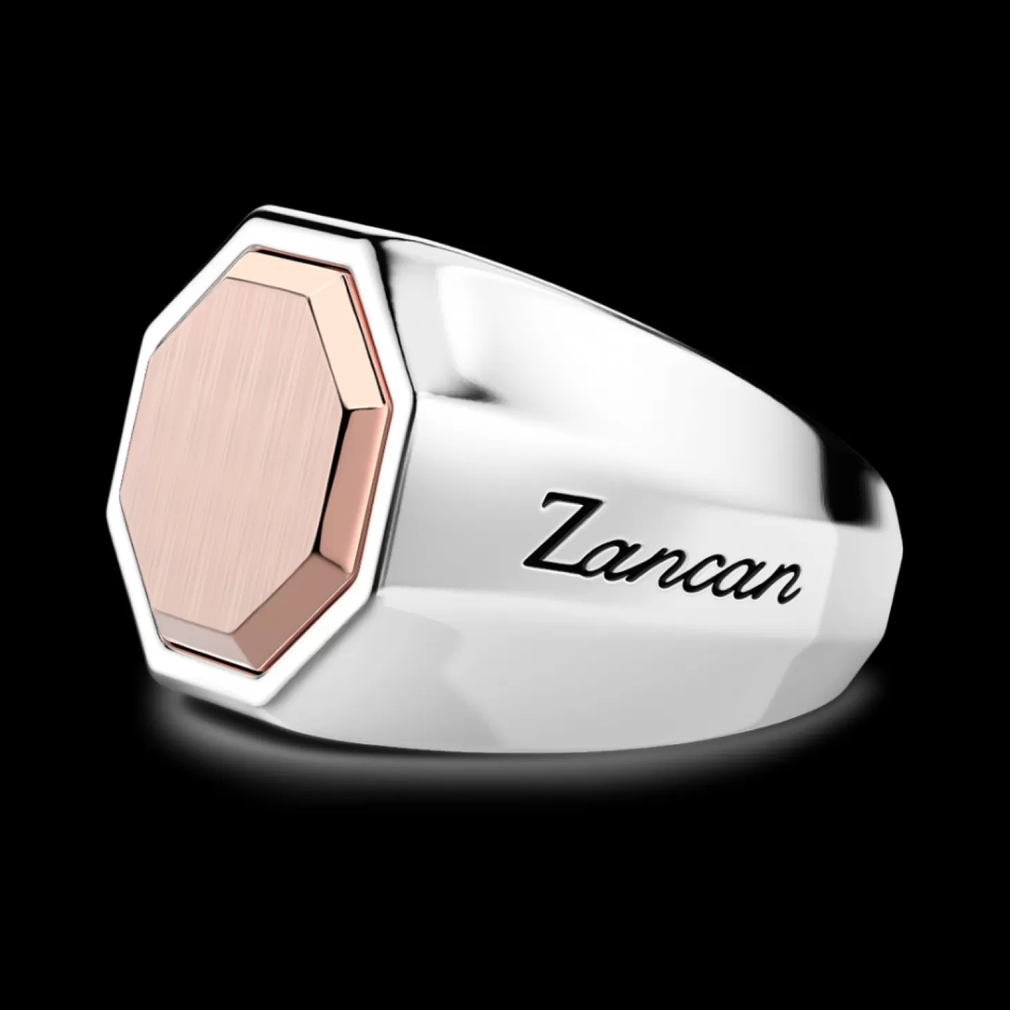 Zancan Gioielli Anello Zancan Esagonale In Argento E Oro Rosa.> Anelli