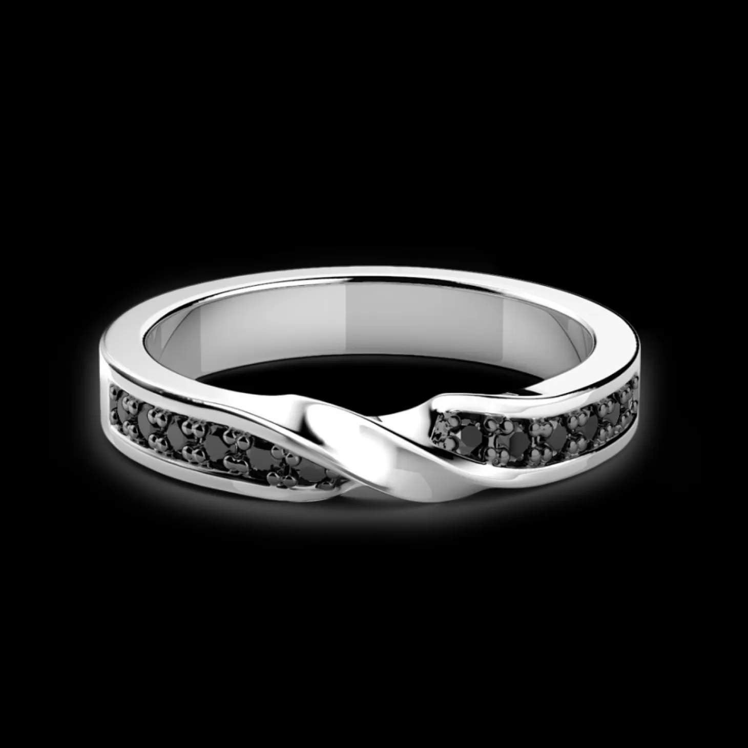 Zancan Gioielli Anello Zancan In Argento A Fede Con Pietre Nere.> Anelli