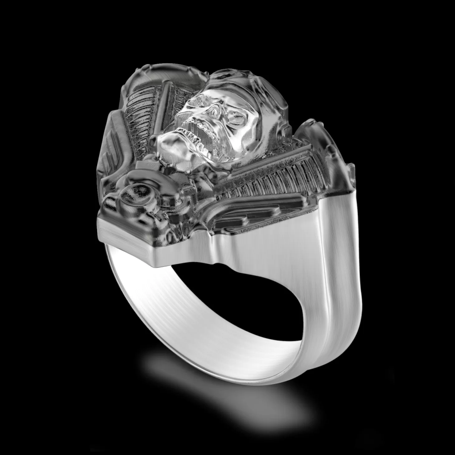 Zancan Gioielli Anello Zancan In Argento A Teschio Biker.> Anelli