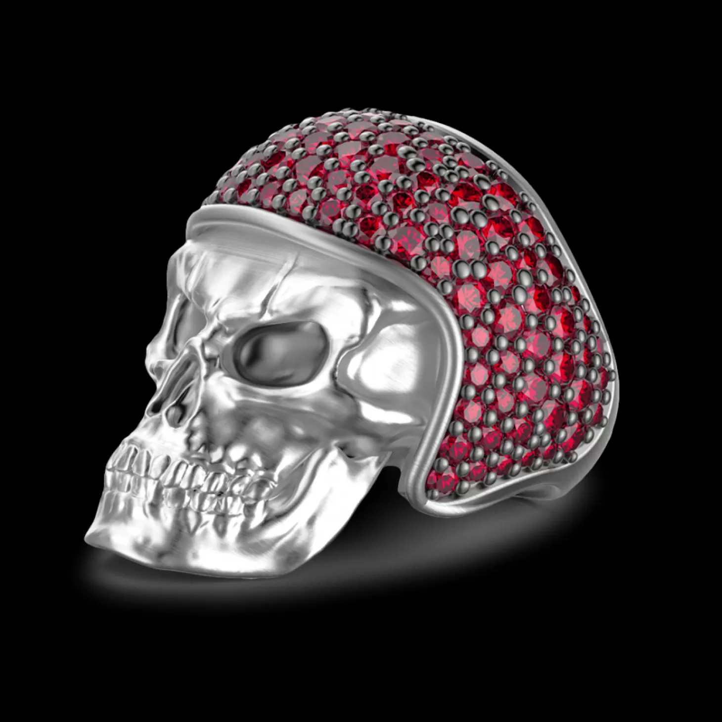 Zancan Gioielli Anello Zancan In Argento A Teschio Con Pietre Rosse.> Anelli