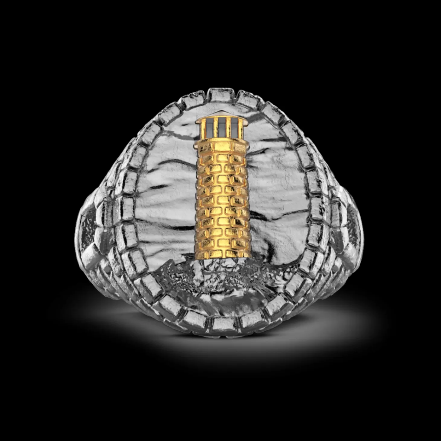Zancan Gioielli Anello Zancan In Argento Brunito Con Faro.> Anelli