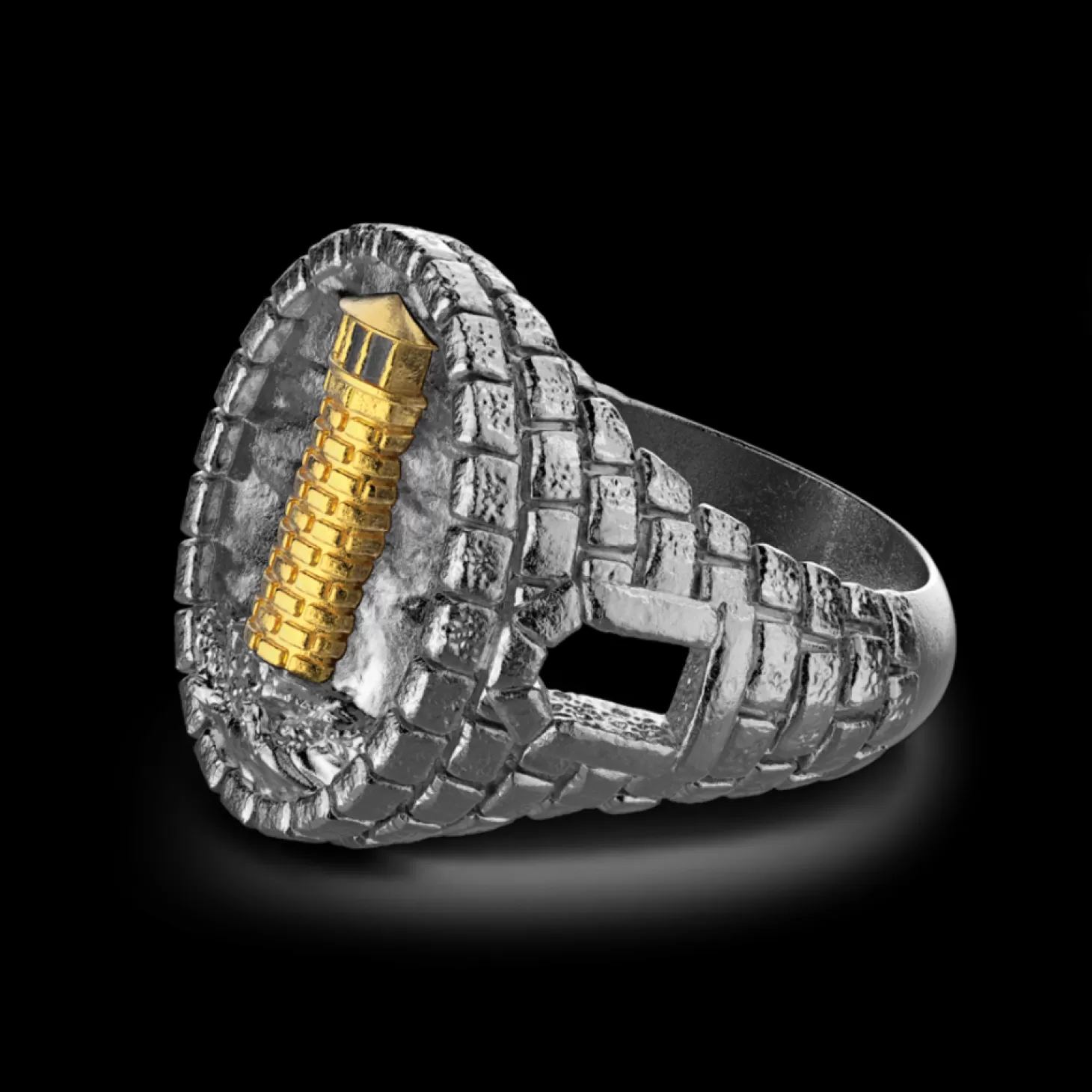 Zancan Gioielli Anello Zancan In Argento Brunito Con Faro.> Anelli