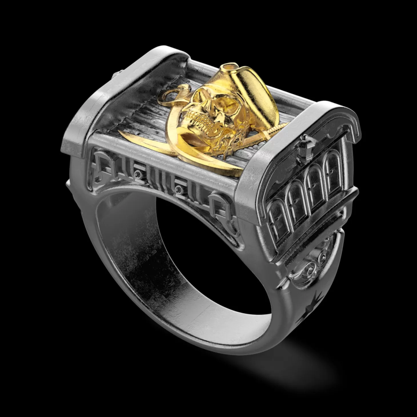 Zancan Gioielli Anello Zancan In Argento Brunito Con Pirata.> Anelli