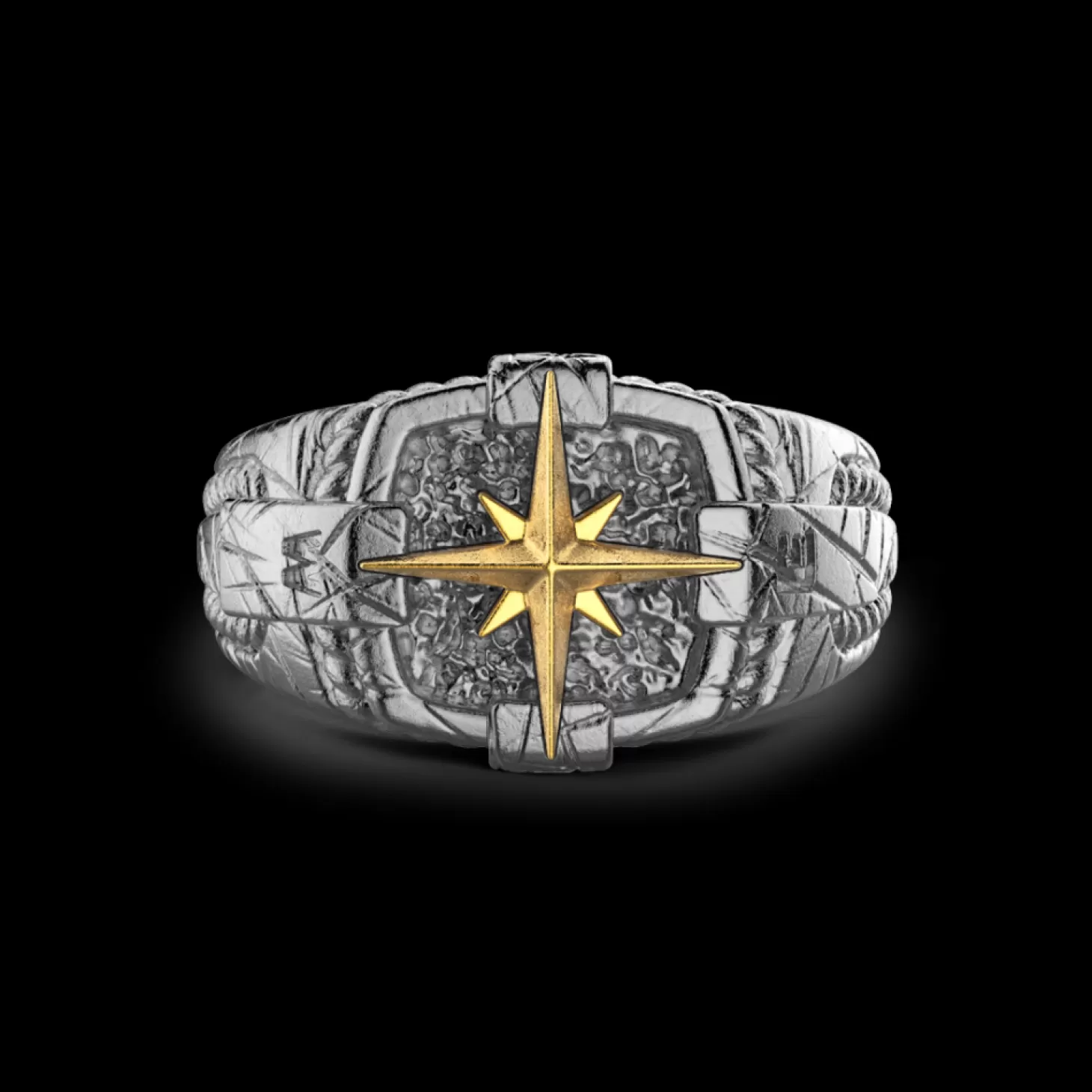 Zancan Gioielli Anello Zancan In Argento Brunito Con Rosa Dei Venti.> Anelli