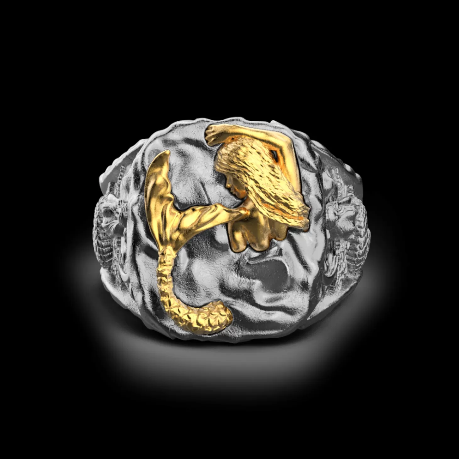 Zancan Gioielli Anello Zancan In Argento Brunito Con Sirena.> Anelli