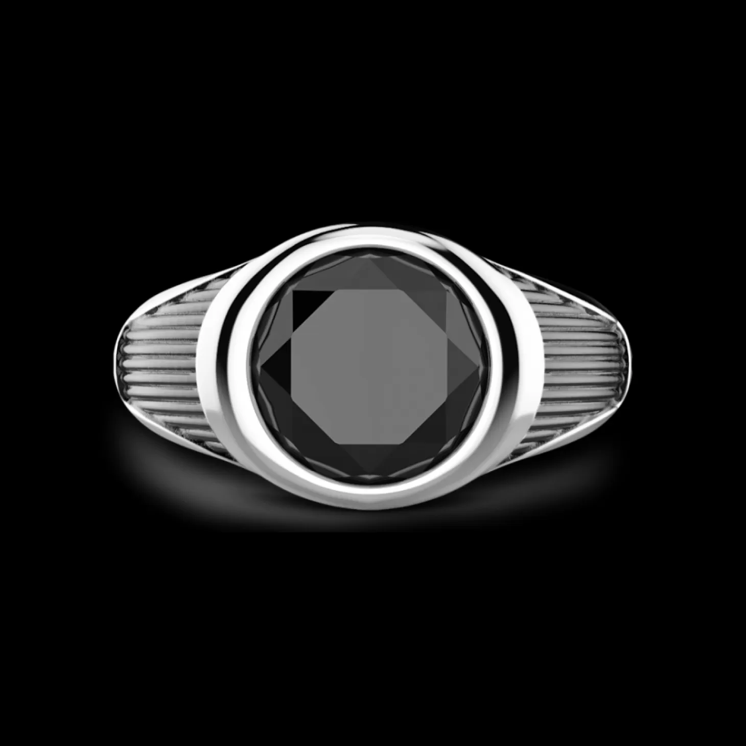 Zancan Gioielli Anello Zancan In Argento Con Pietra Nera.> Anelli
