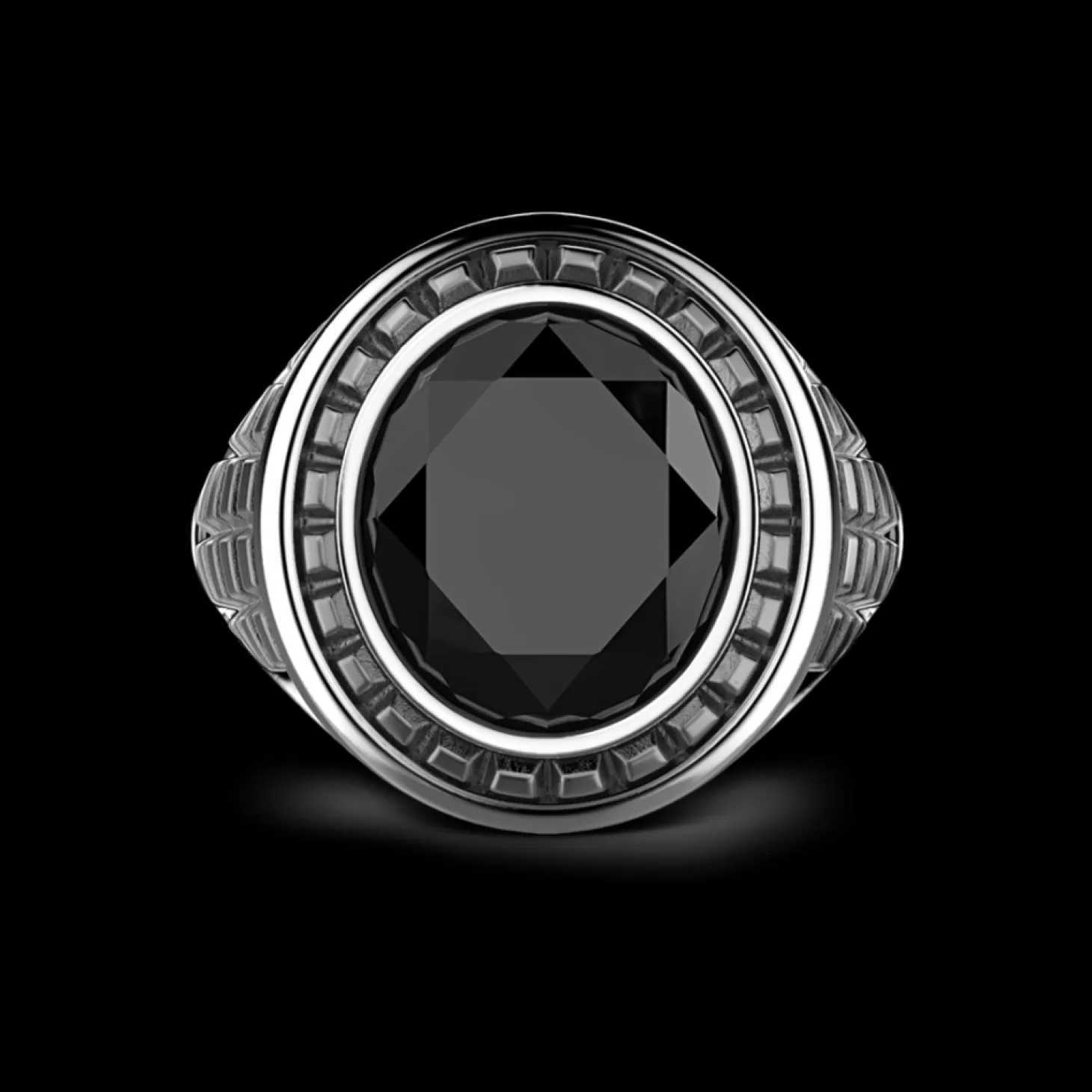 Zancan Gioielli Anello Zancan In Argento Con Pietra Nera.> Anelli