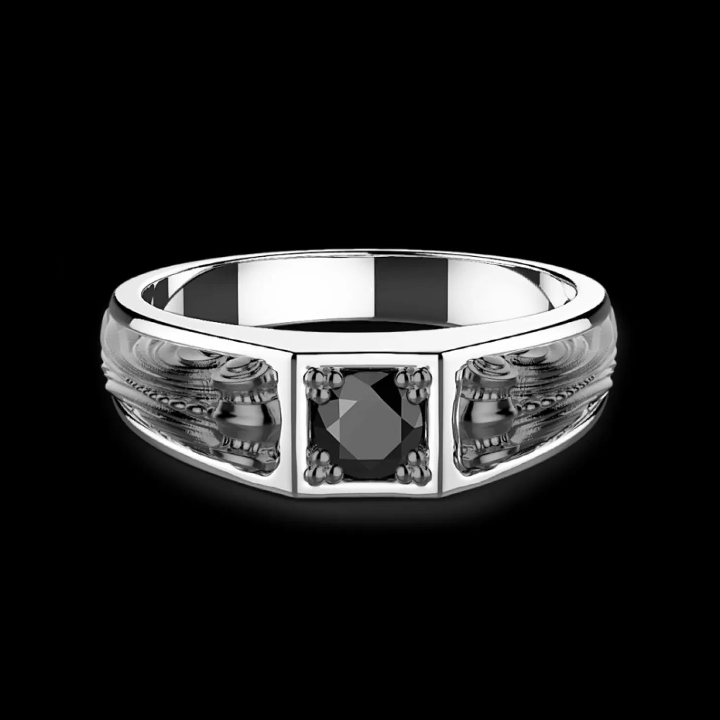 Zancan Gioielli Anello Zancan In Argento Con Pietra Nera.> Anelli