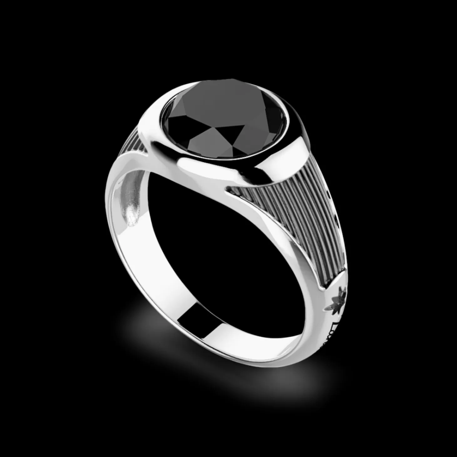Zancan Gioielli Anello Zancan In Argento Con Pietra Nera.> Anelli