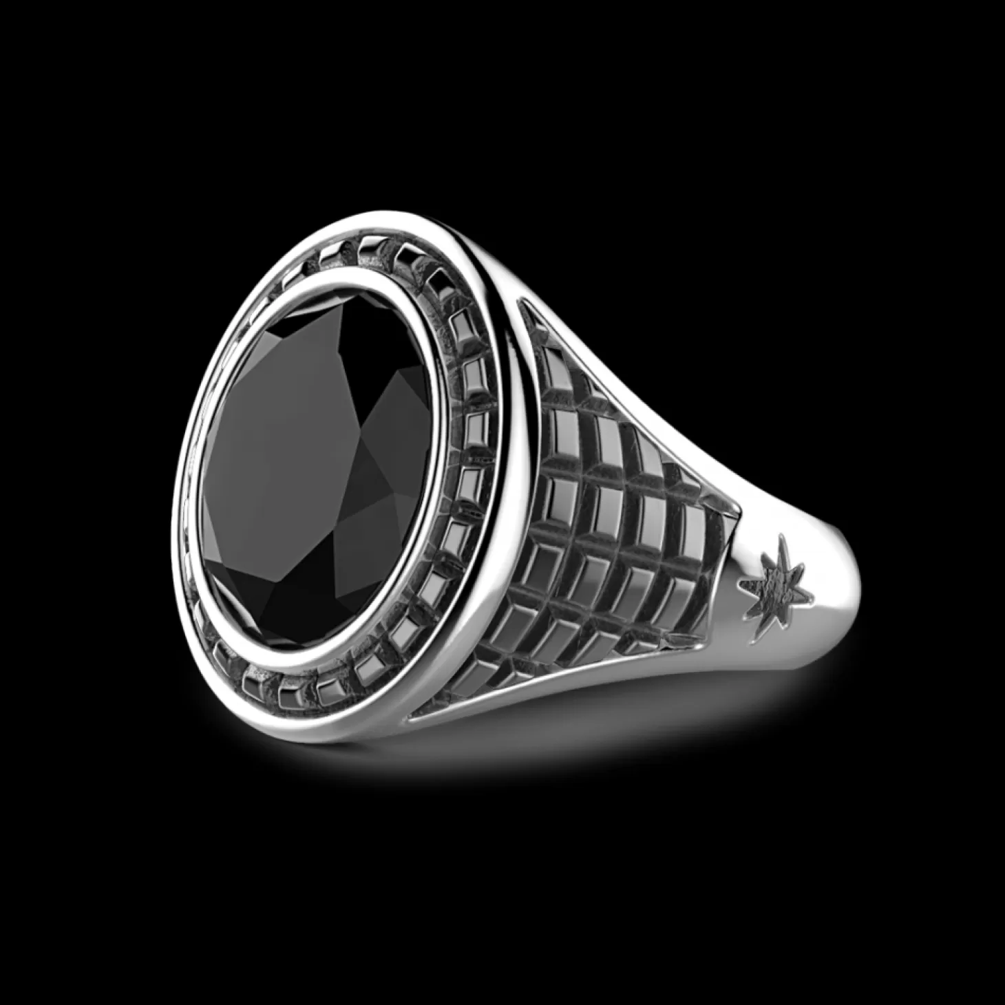 Zancan Gioielli Anello Zancan In Argento Con Pietra Nera.> Anelli
