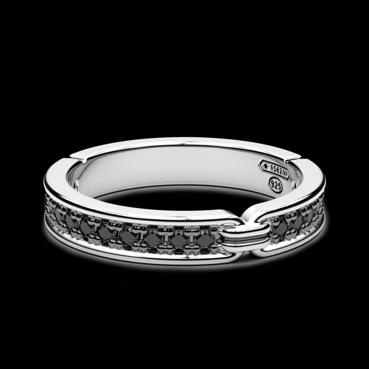 Zancan Gioielli Anello Zancan In Argento Con Pietre Nere.> Anelli