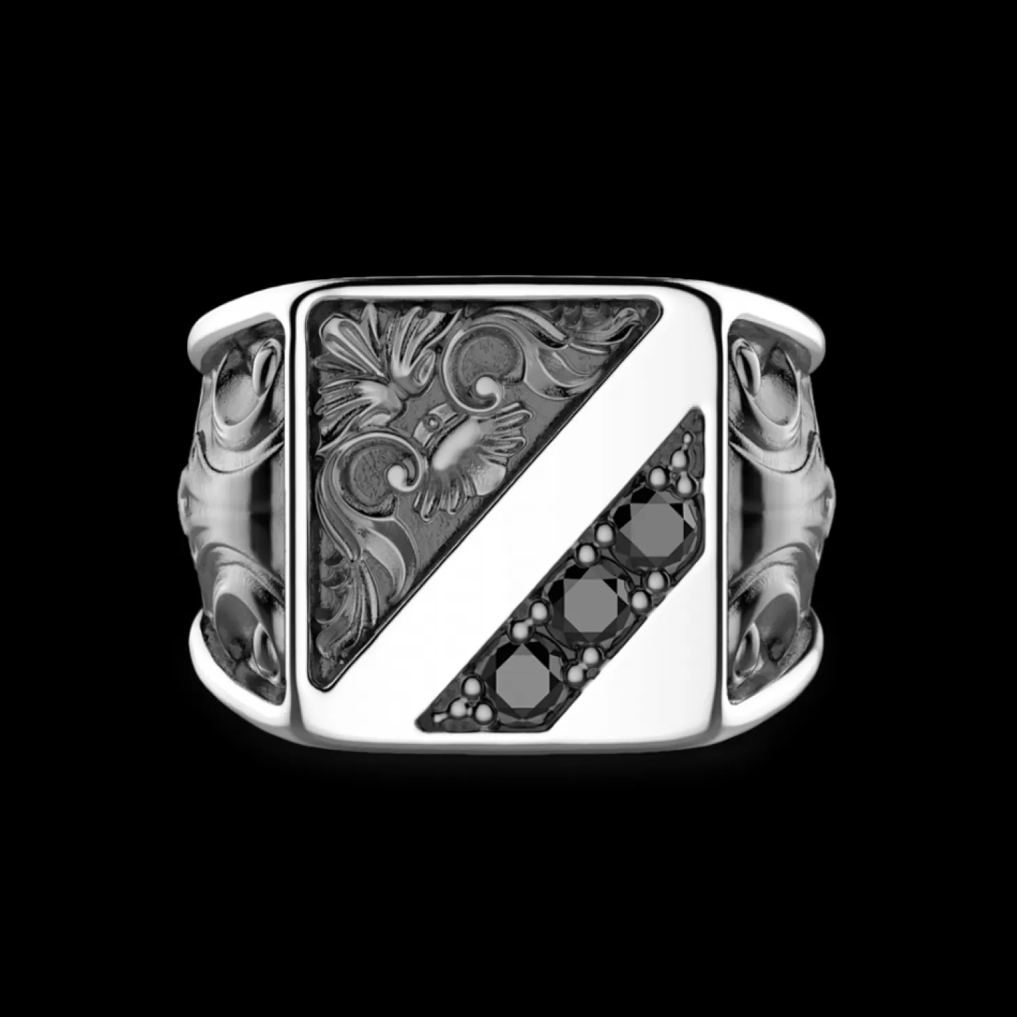 Zancan Gioielli Anello Zancan In Argento Con Pietre Nere.> Anelli