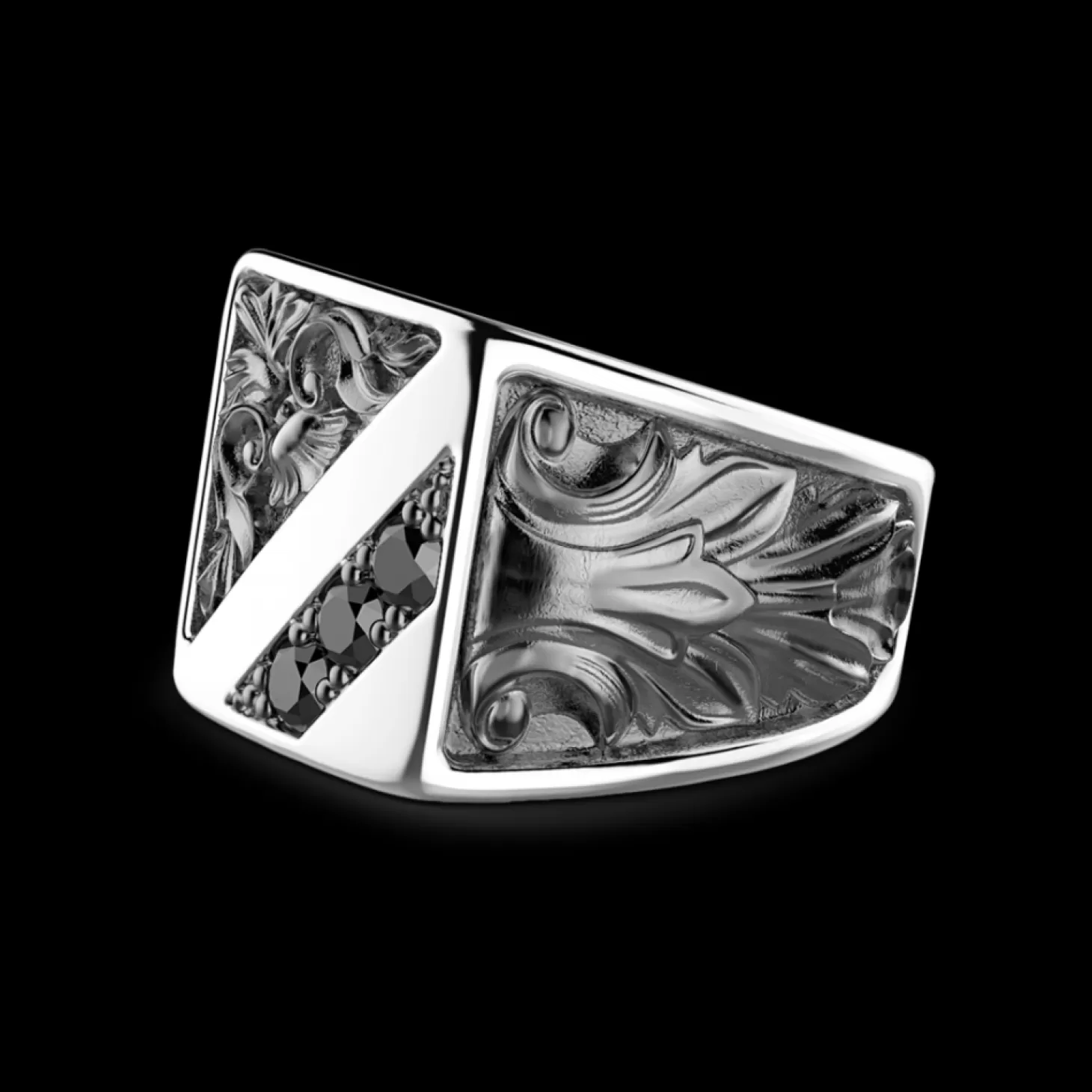 Zancan Gioielli Anello Zancan In Argento Con Pietre Nere.> Anelli