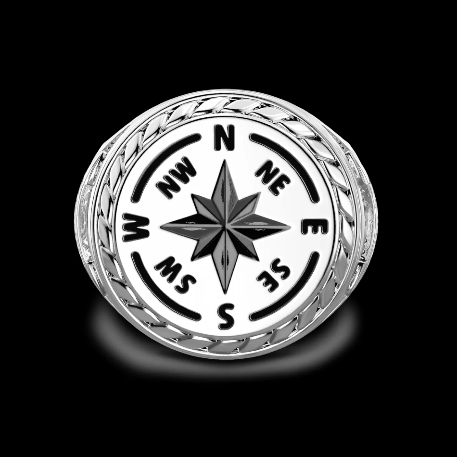 Zancan Gioielli Anello Zancan In Argento Con Rosa Dei Venti Incisa.> Anelli