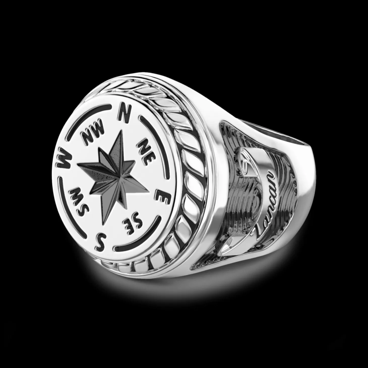 Zancan Gioielli Anello Zancan In Argento Con Rosa Dei Venti Incisa.> Anelli