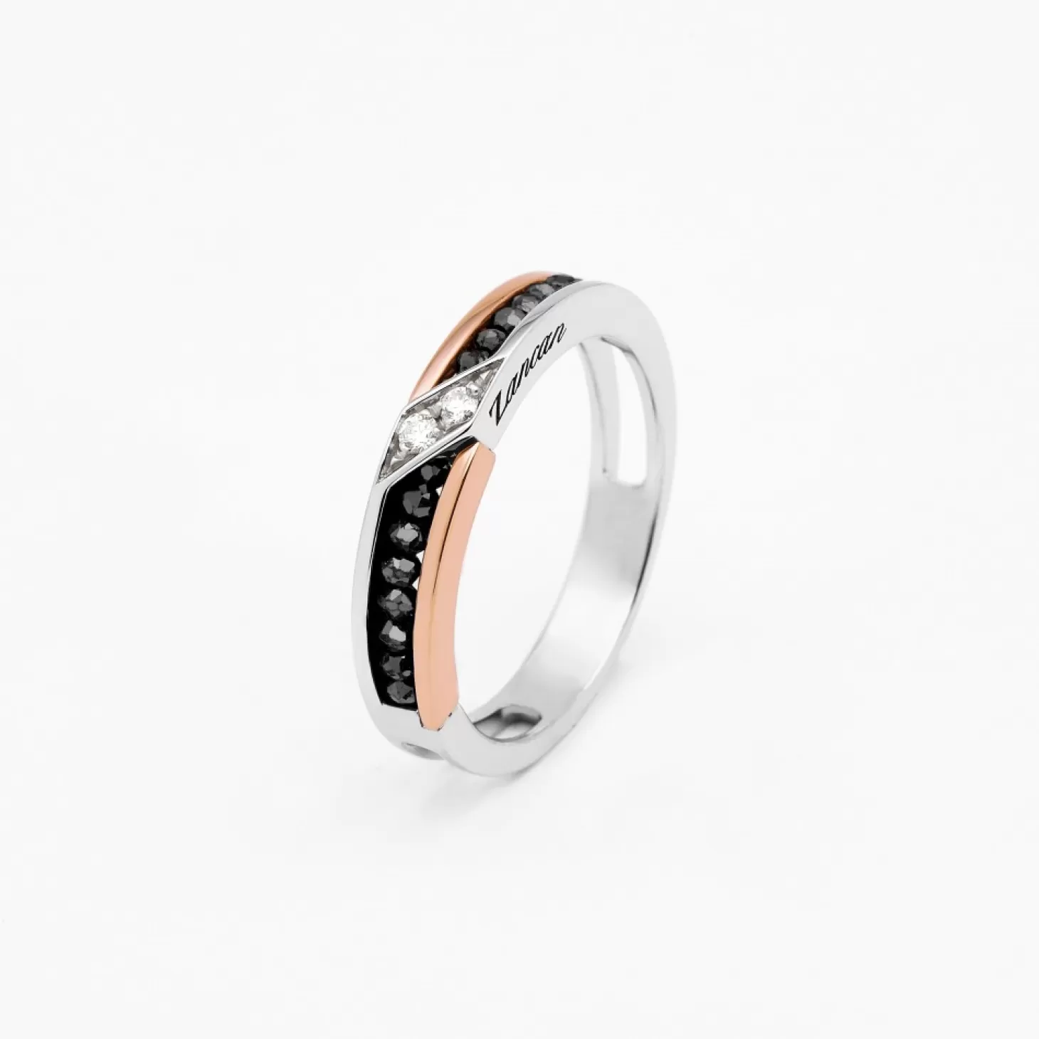 Zancan Gioielli Anello Zancan In Oro Bianco E Rosa Con Diamanti.> Anelli
