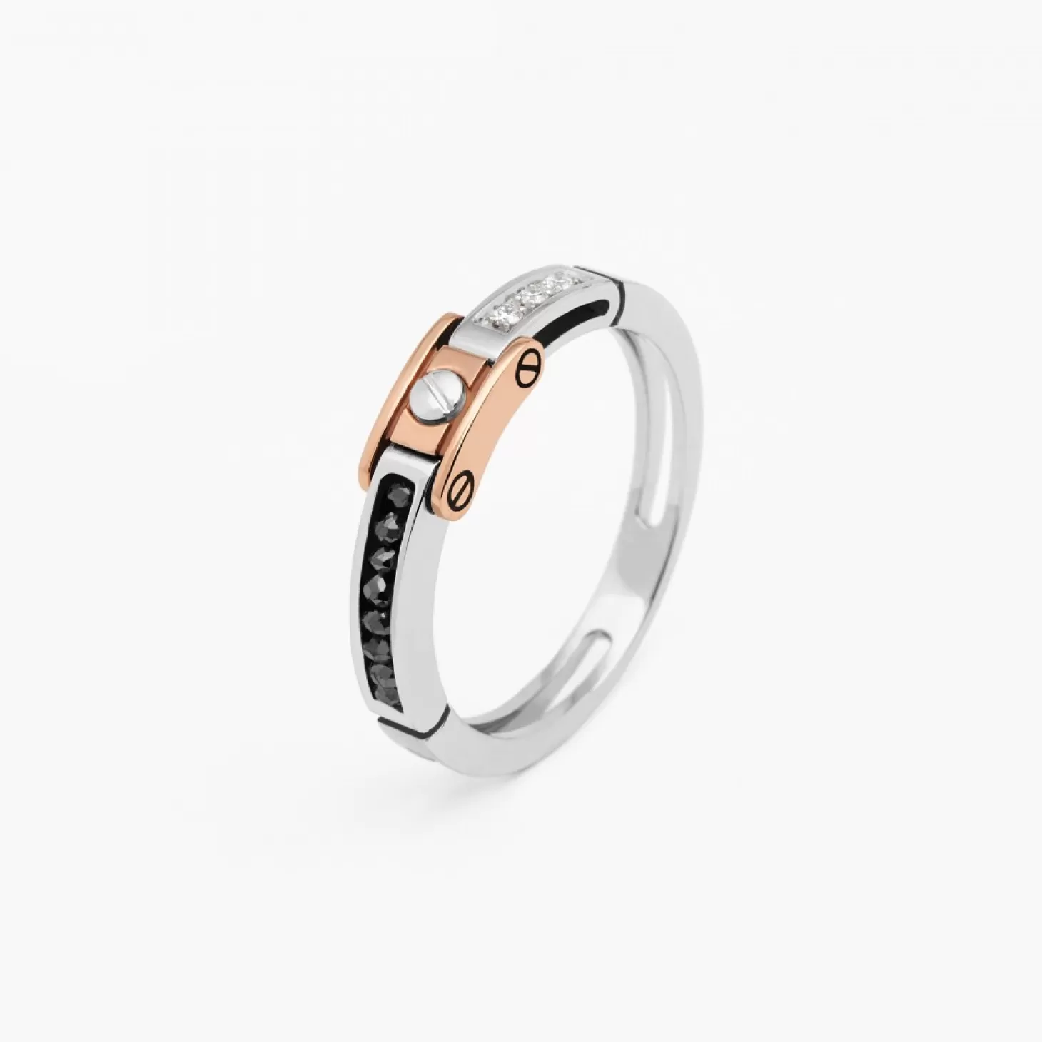 Zancan Gioielli Anello Zancan In Oro Bianco E Rosa Con Diamanti.> Anelli