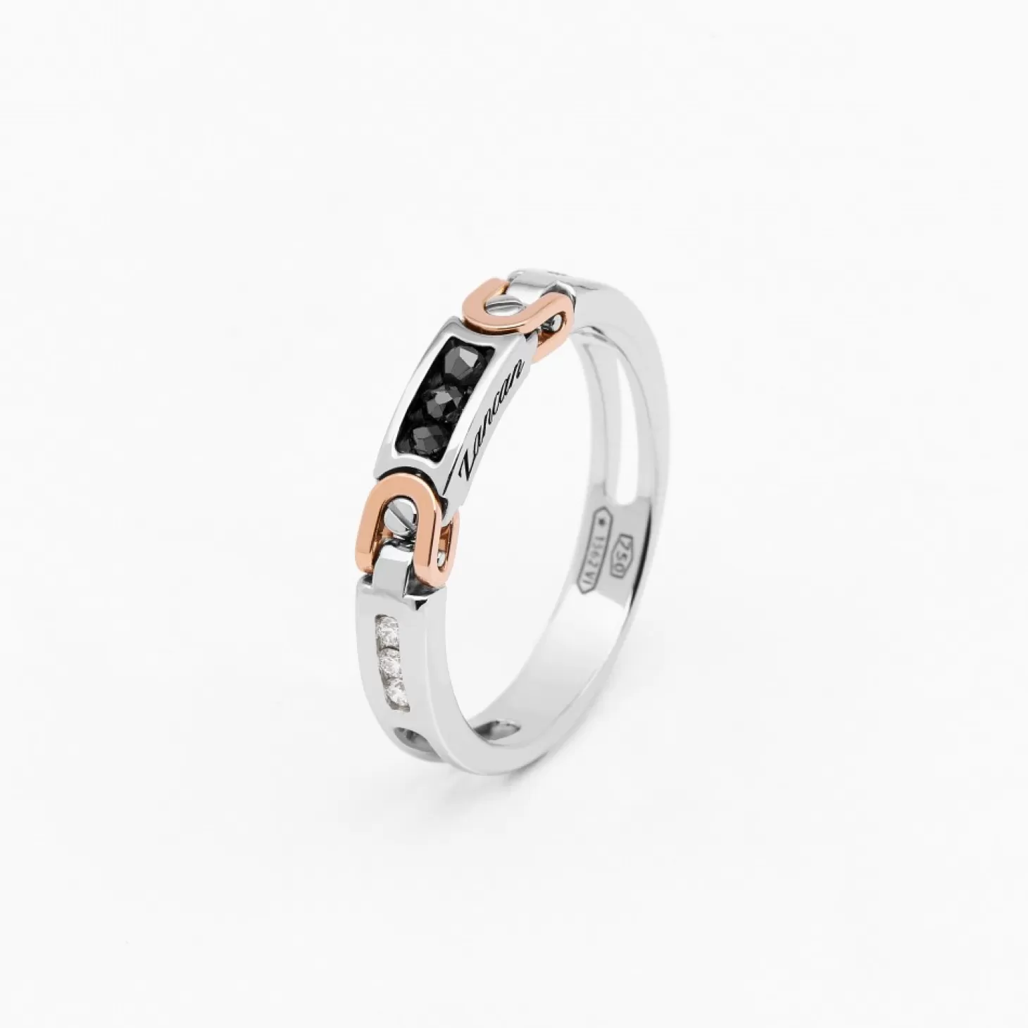 Zancan Gioielli Anello Zancan In Oro Bianco E Rosa Con Diamanti.> Anelli