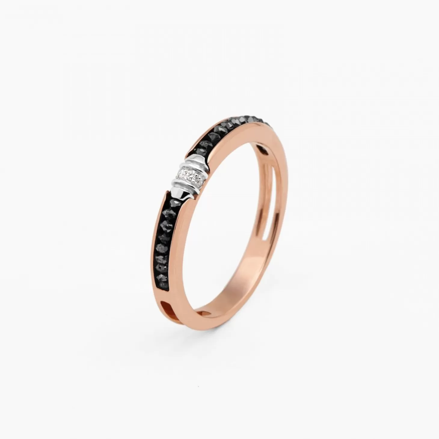 Zancan Gioielli Anello Zancan In Oro Rosa E Bianco Con Diamanti.> Anelli