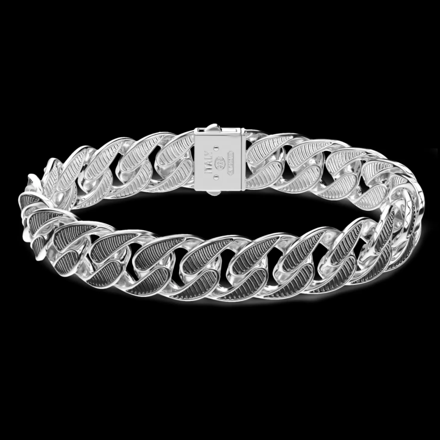 Zancan Gioielli Bracciale A Grumetta Zancan In Argento Con Finitura Striata In Nero.> Bracciali