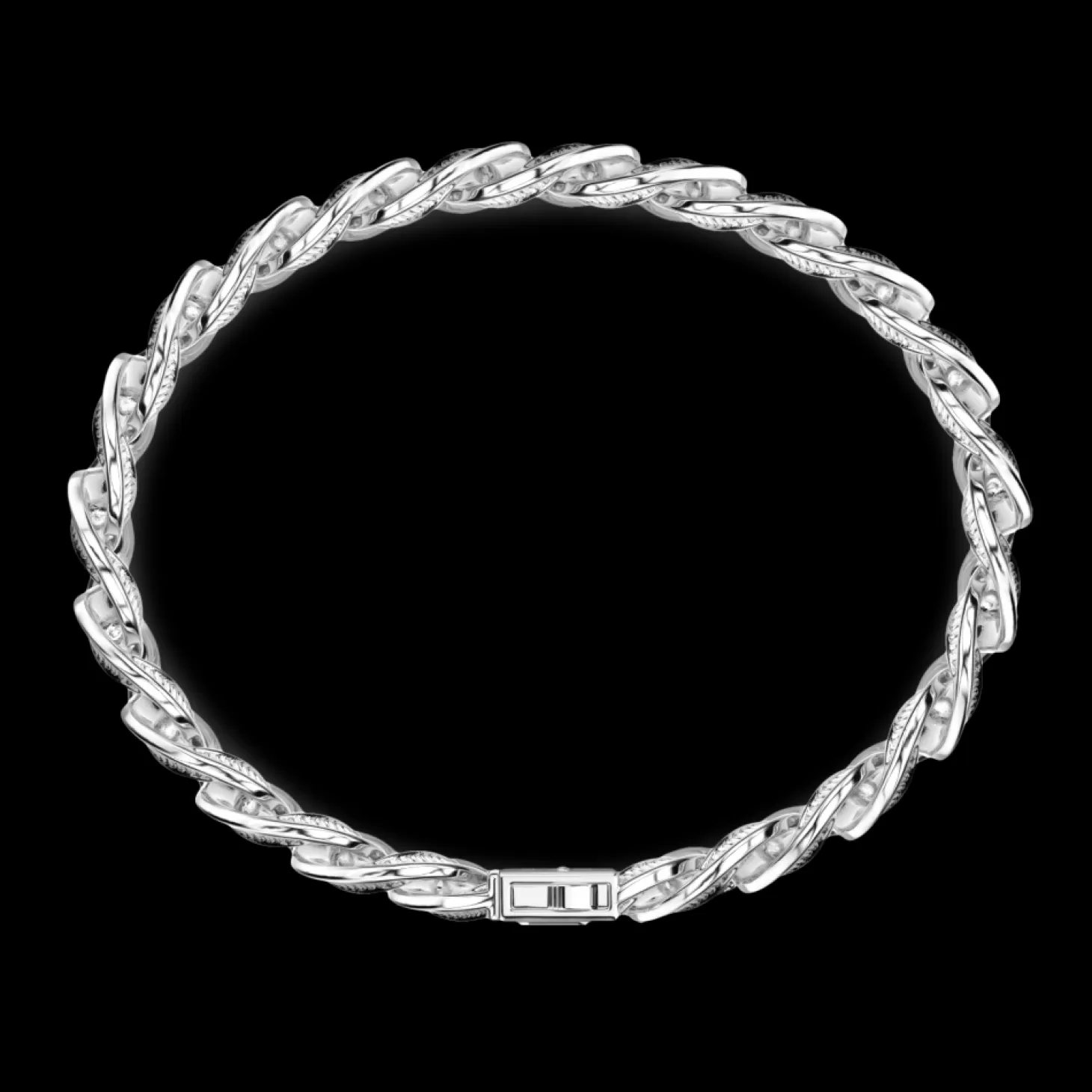Zancan Gioielli Bracciale A Grumetta Zancan In Argento Con Finitura Striata In Nero.> Bracciali