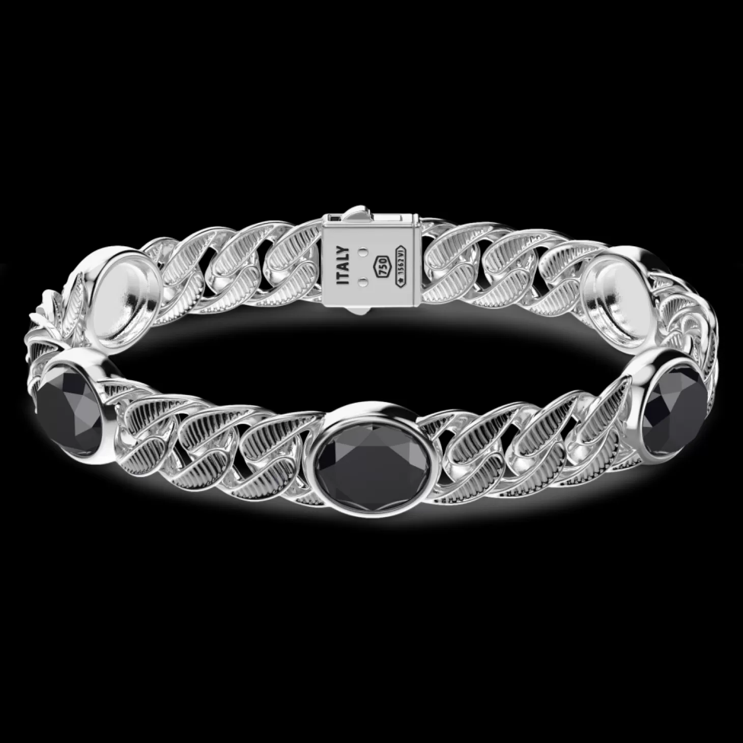 Zancan Gioielli Bracciale A Grumetta Zancan In Argento Con Finitura Striata In Nero E Pietre Onice.> Bracciali