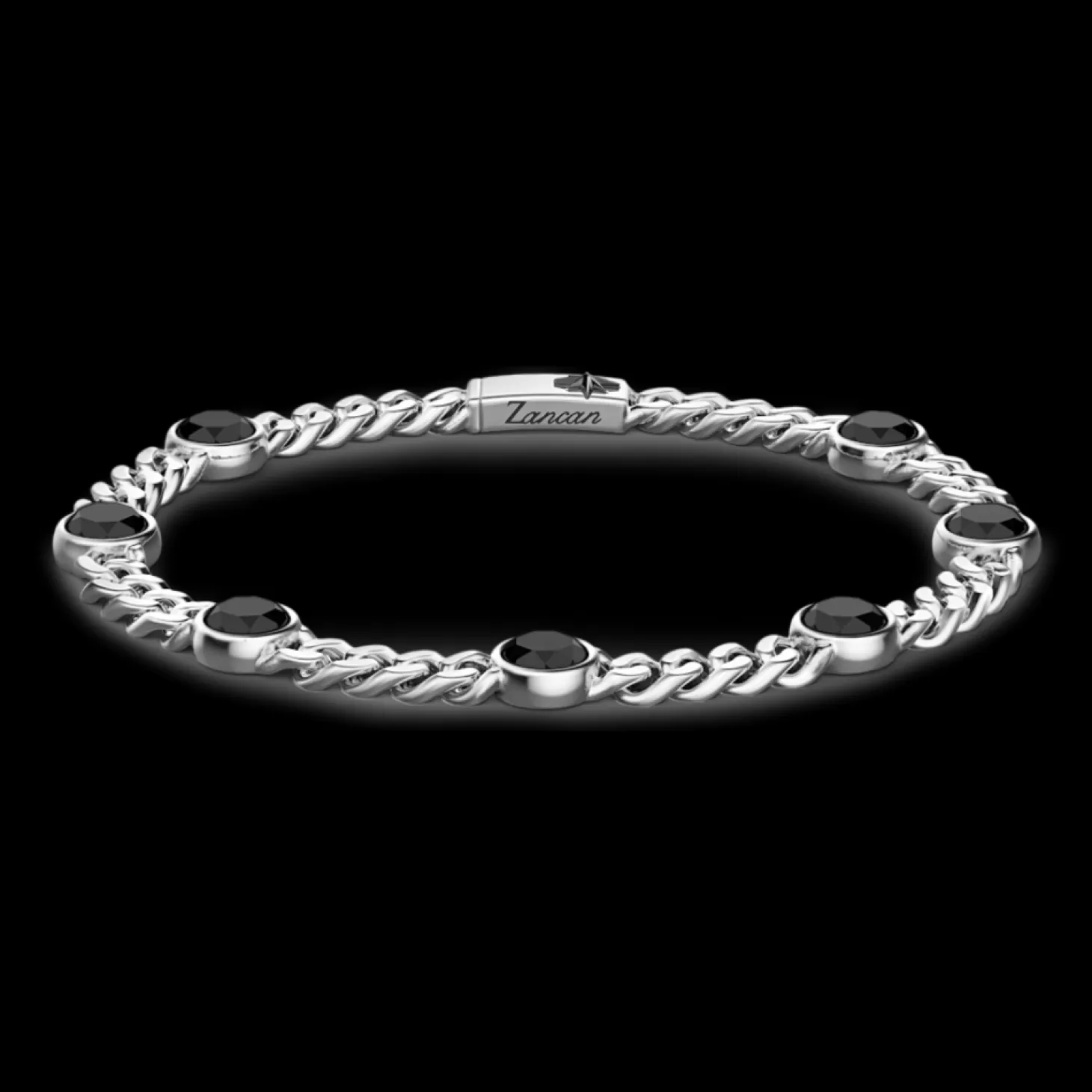Zancan Gioielli Bracciale A Grumetta Zancan In Argento Con Pietre Nere.> Bracciali