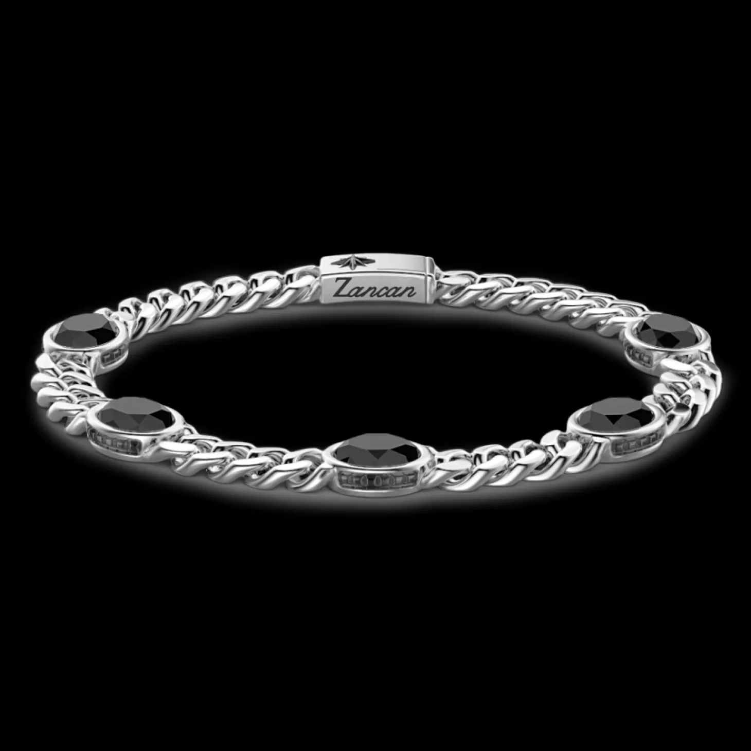 Zancan Gioielli Bracciale A Grumetta Zancan In Argento Con Pietre Nere.> Bracciali