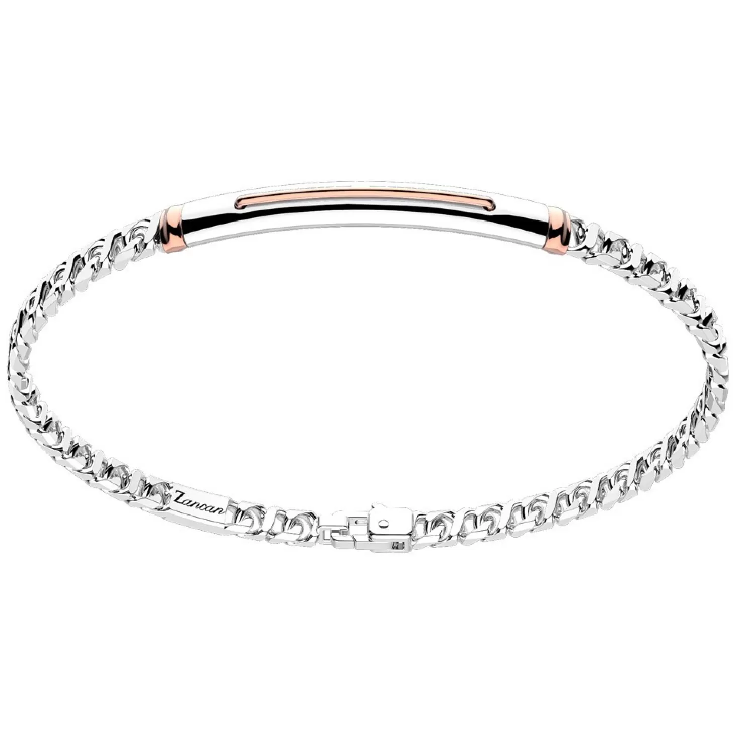 Zancan Gioielli Bracciale A Grumetta Zancan In Argento Con Targa Ed Inserti In Oro Rosa.> Bracciali