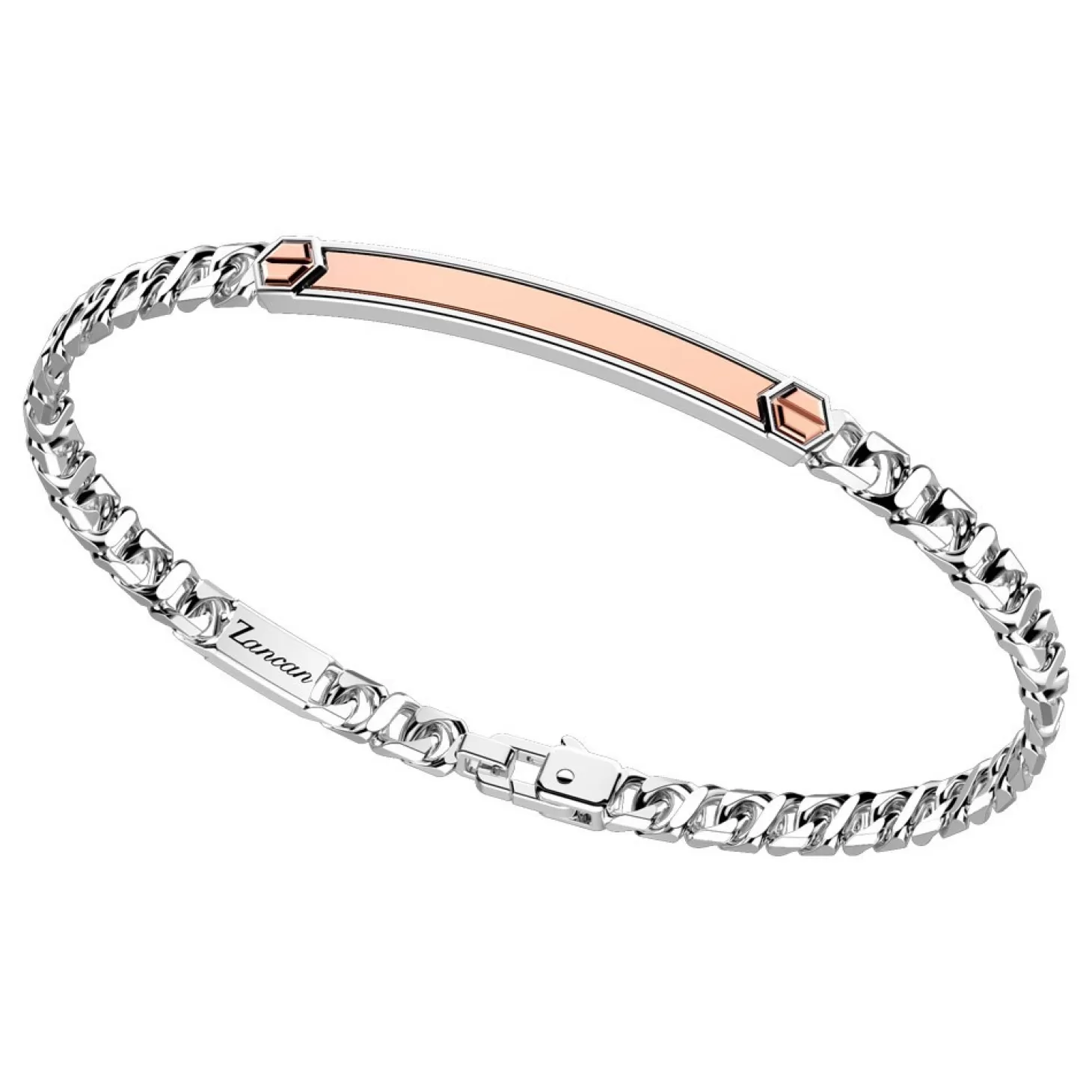 Zancan Gioielli Bracciale A Grumetta Zancan In Argento Con Targa Ed Inserti In Oro Rosa.> Bracciali